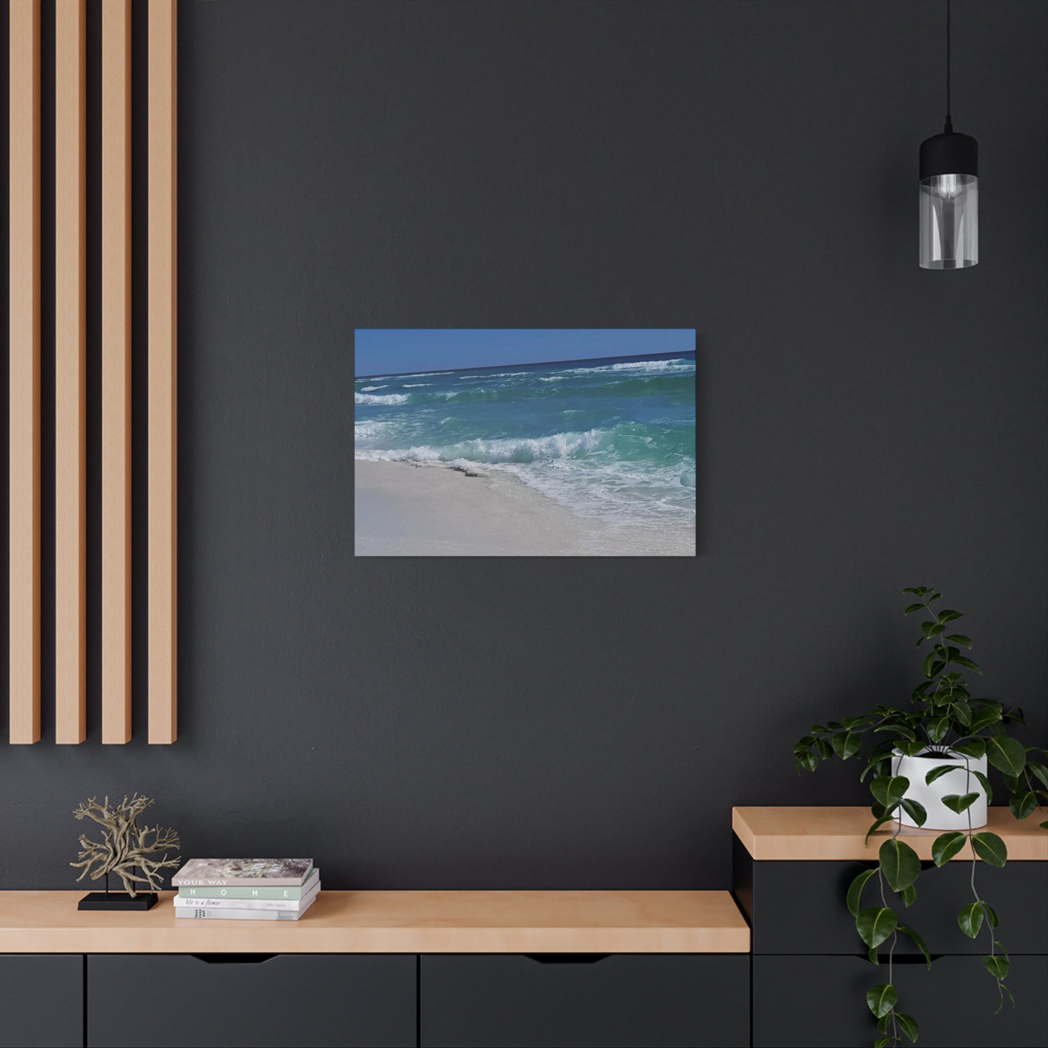 Seaside Waves Matte Canvas Print — Stretched Beach Wall Art