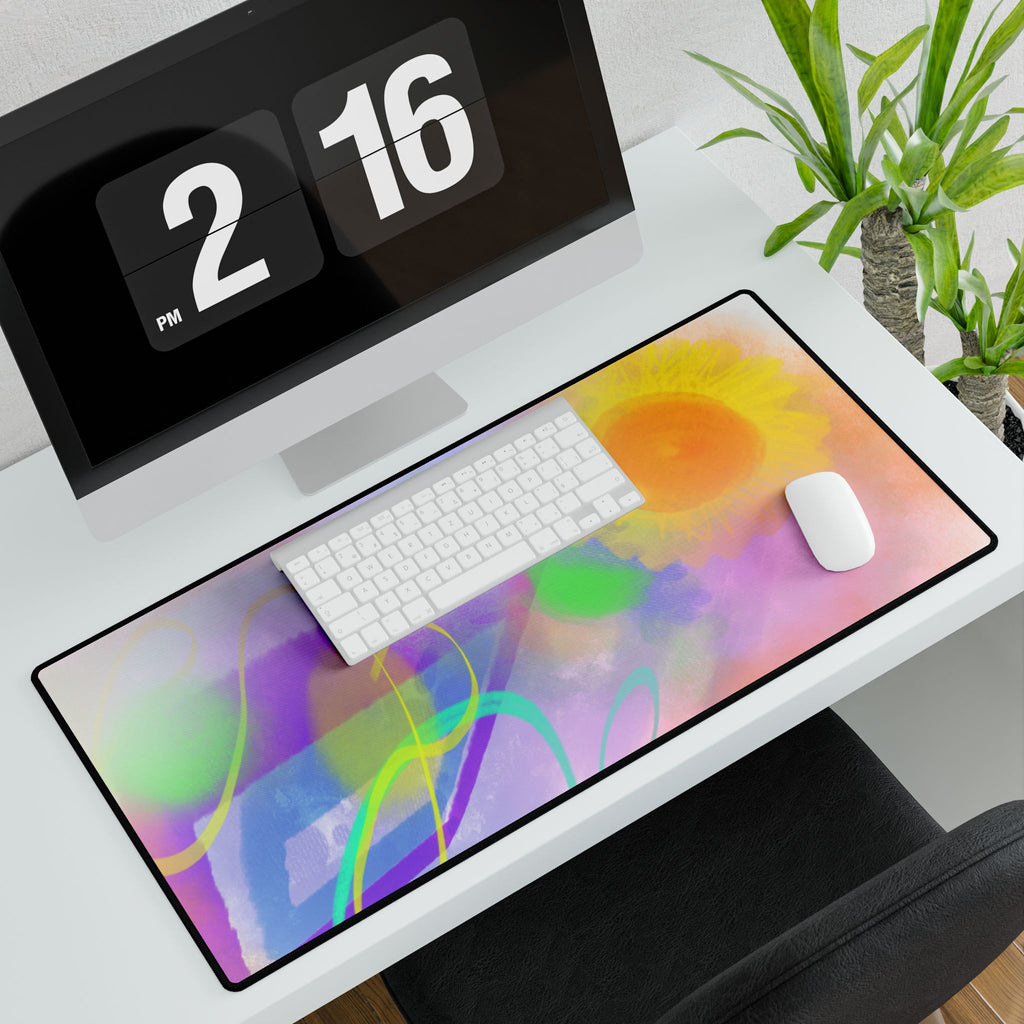 Sunshine Pastel Abstract Desk Mat — Large Artistic Mouse Pad
