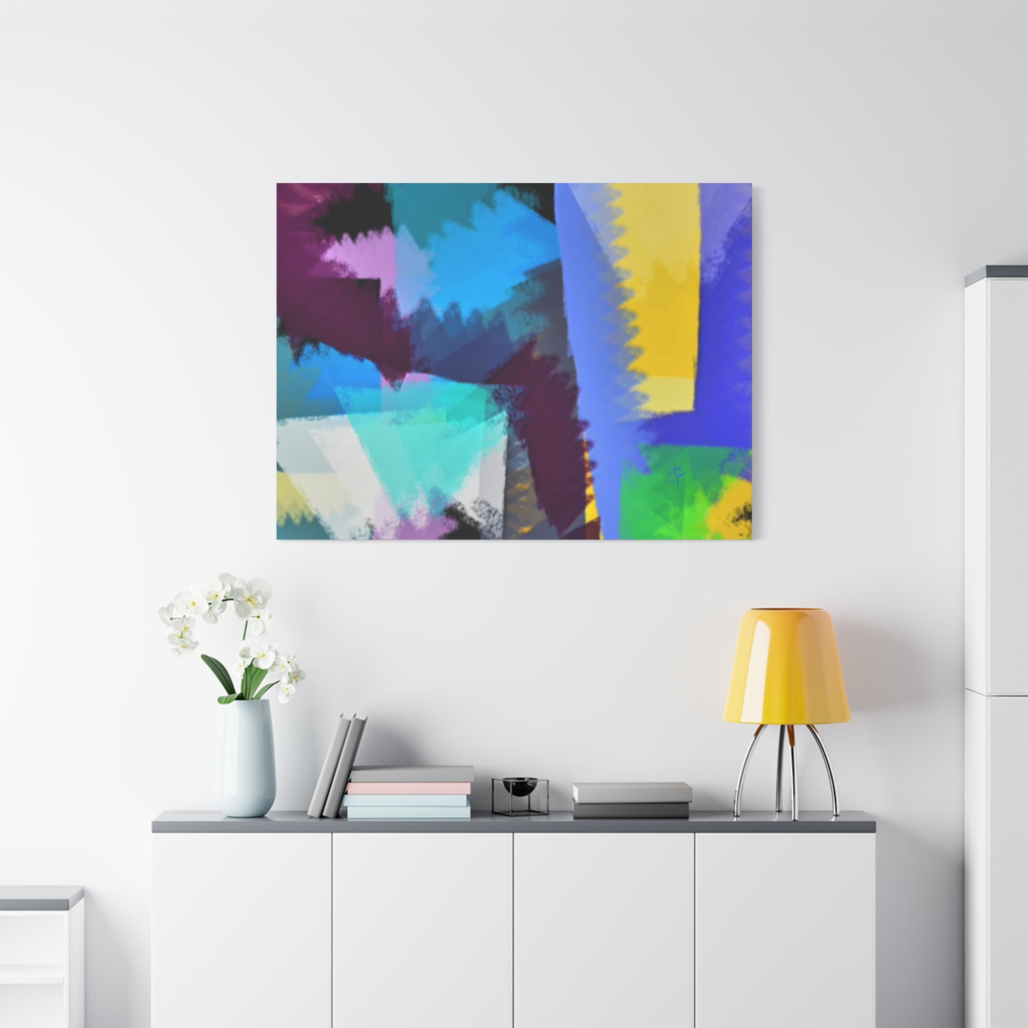Abstract Color Burst Canvas Print — Vibrant Geometric Wall Art