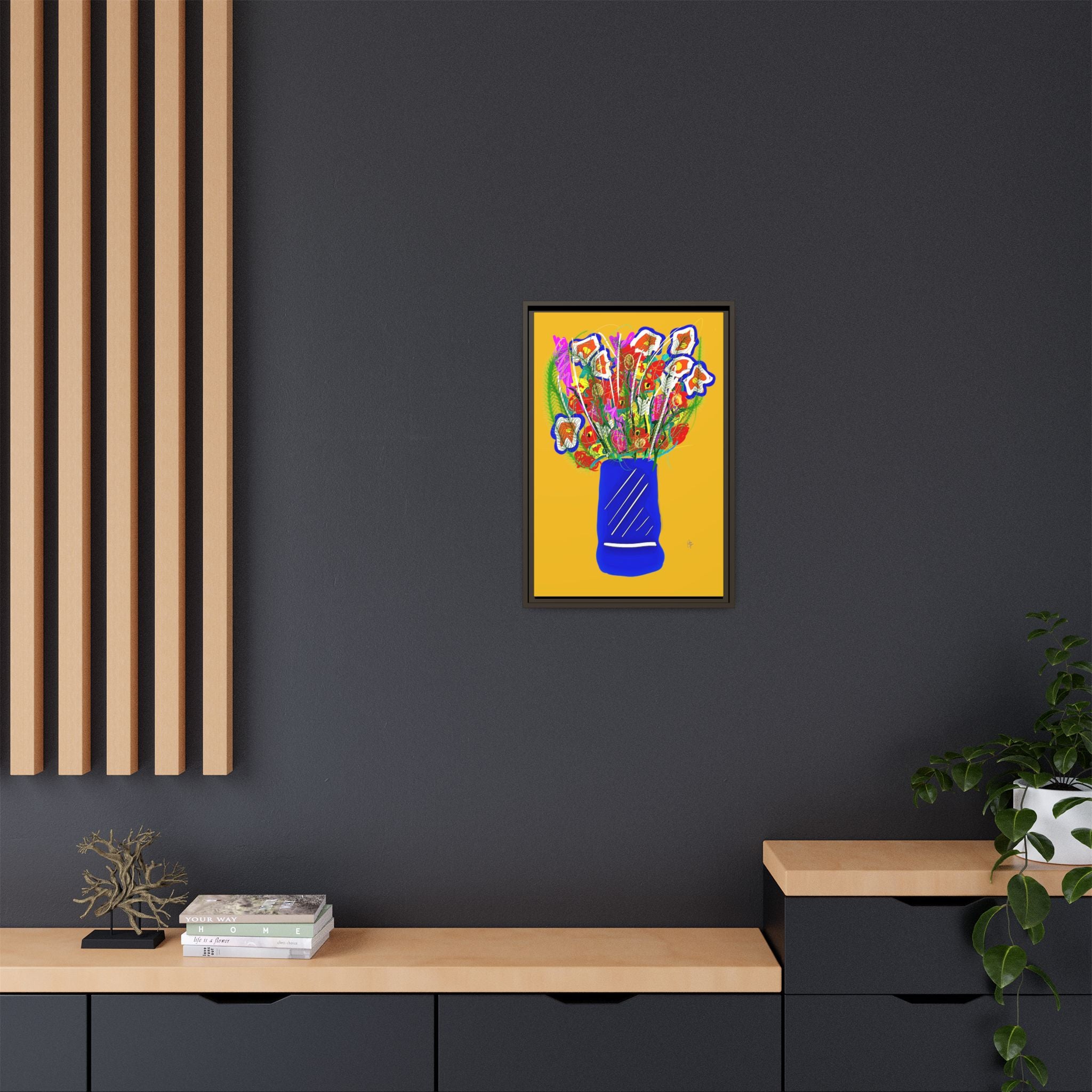Floral Bouquet Matte Canvas Print — Framed Wall Art