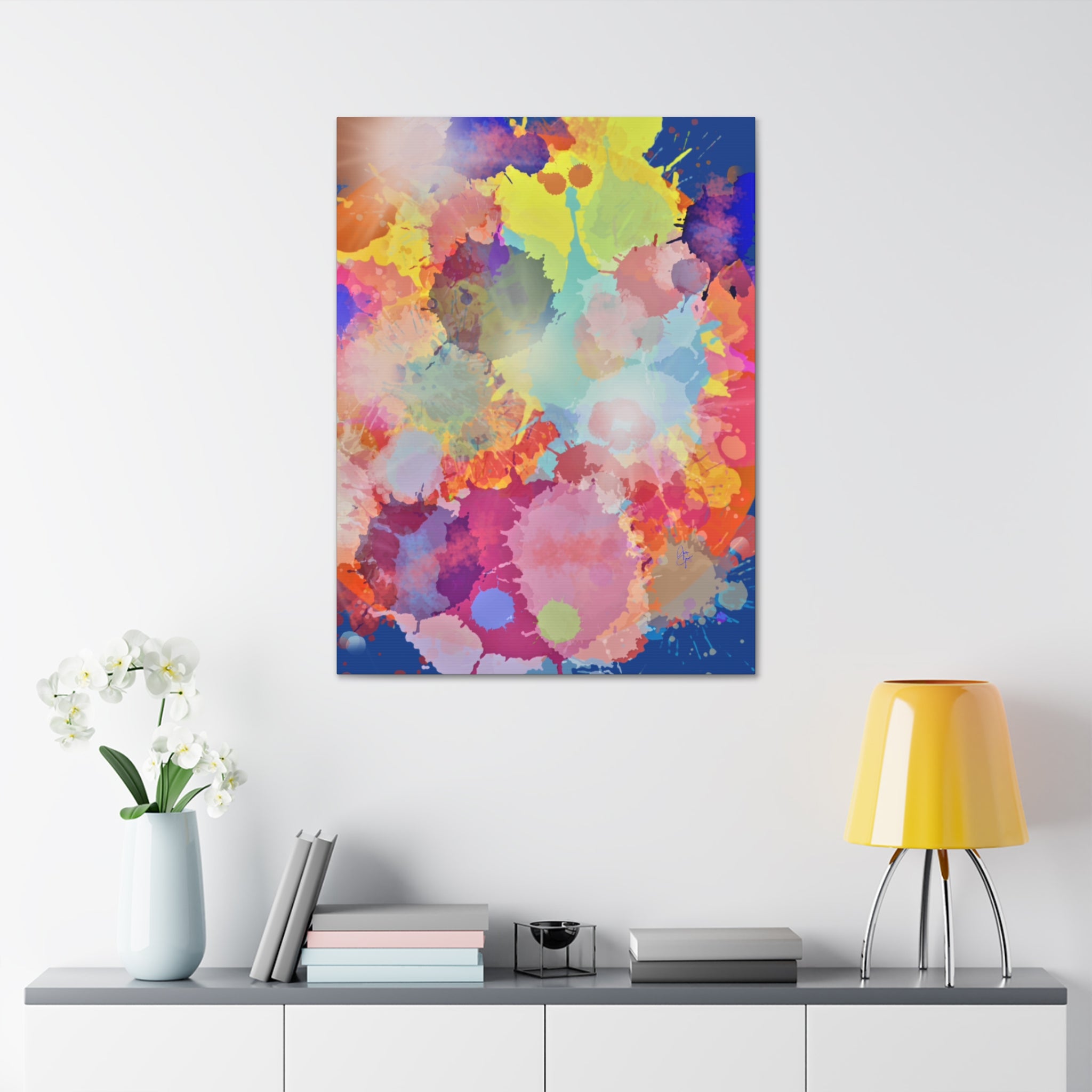 Abstract Color Splash Canvas Print — Vibrant Watercolor Ink Splash Wall Art