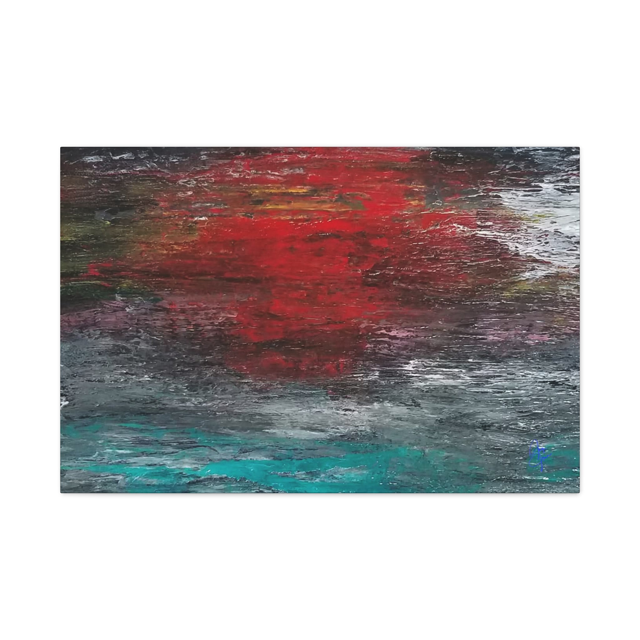 Abstract Red Horizon Matte Canvas Wall Art, Stretched 1.25"