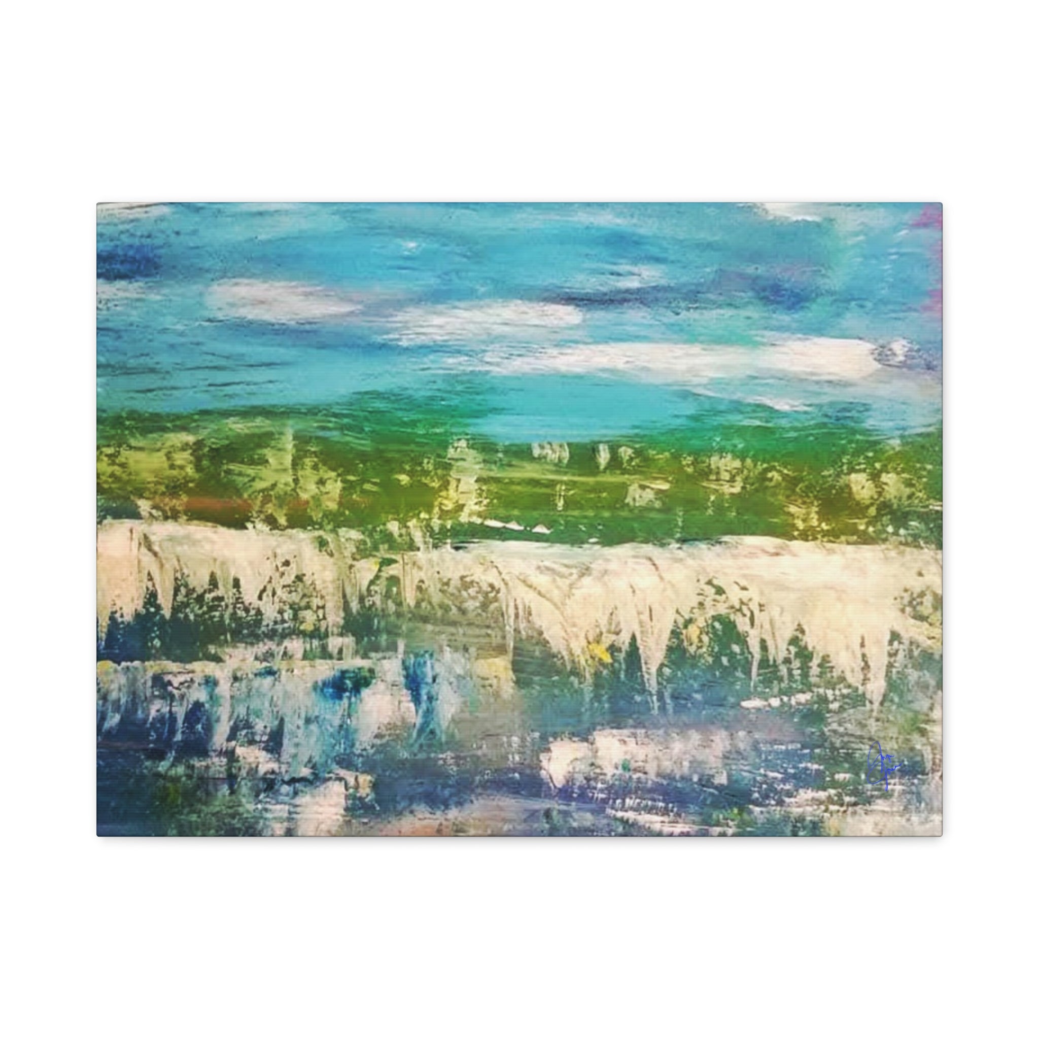 Coastal Abstract Landscape Matte Canvas Print — Stretched 1.25"
