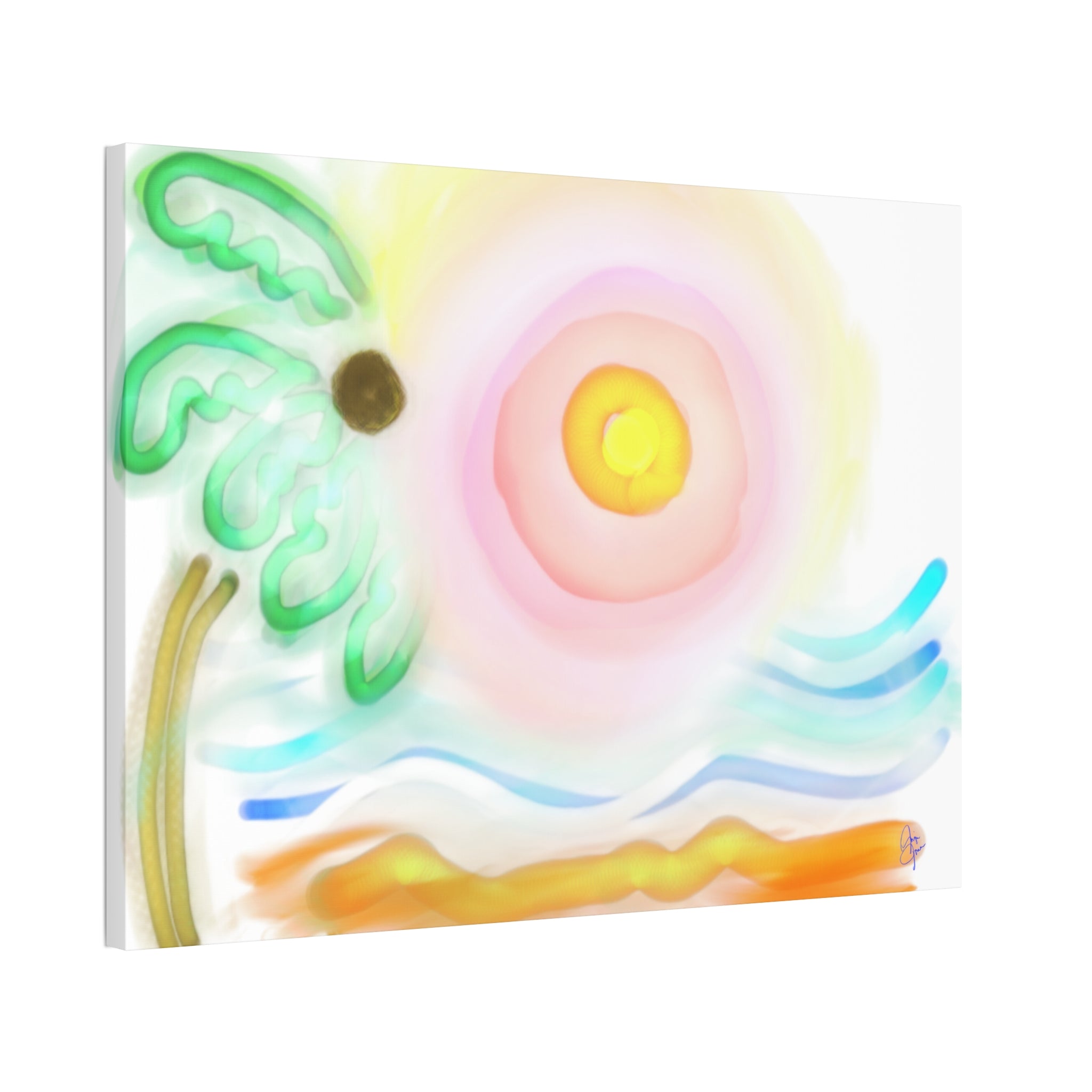 Tropical Sunrise Canvas Wall Art — Stretched 1.5" Beach Landscape Print