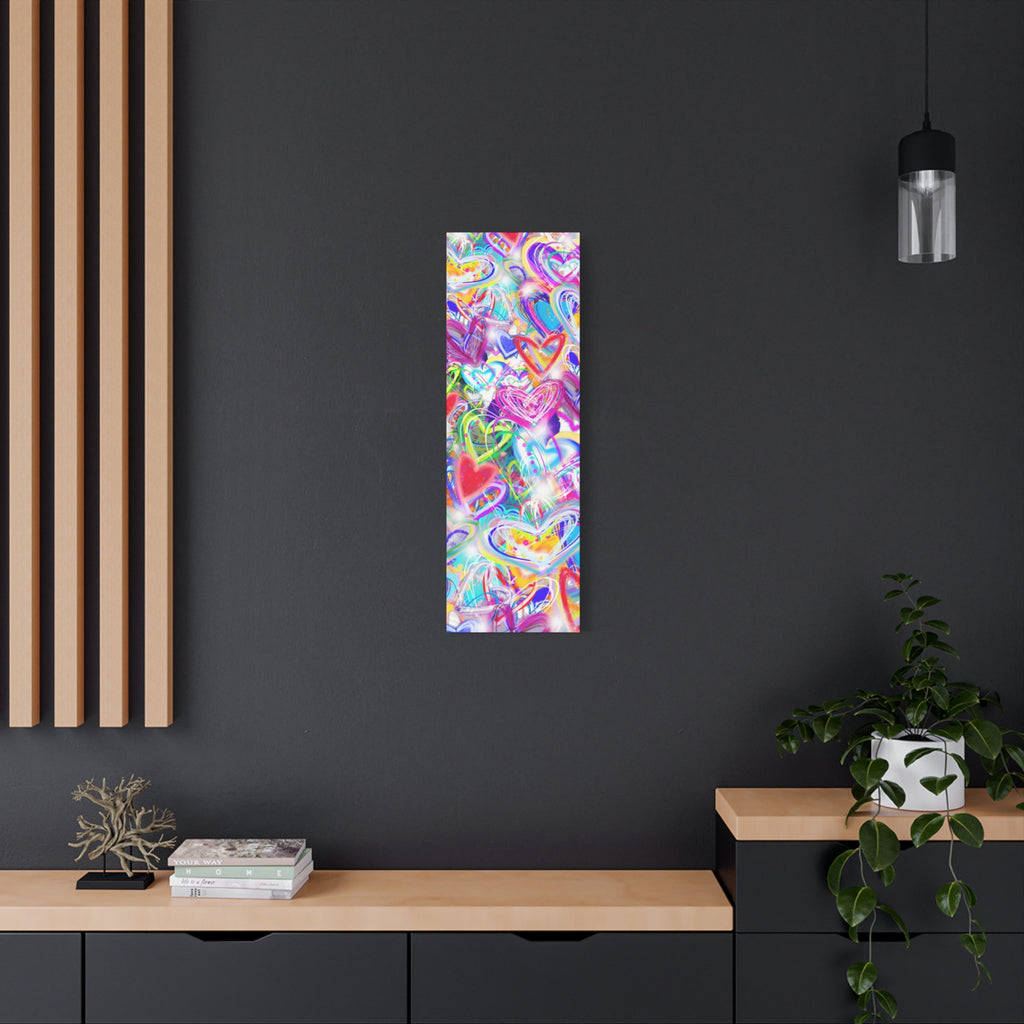 Colorful Heart Graffiti Matte Canvas