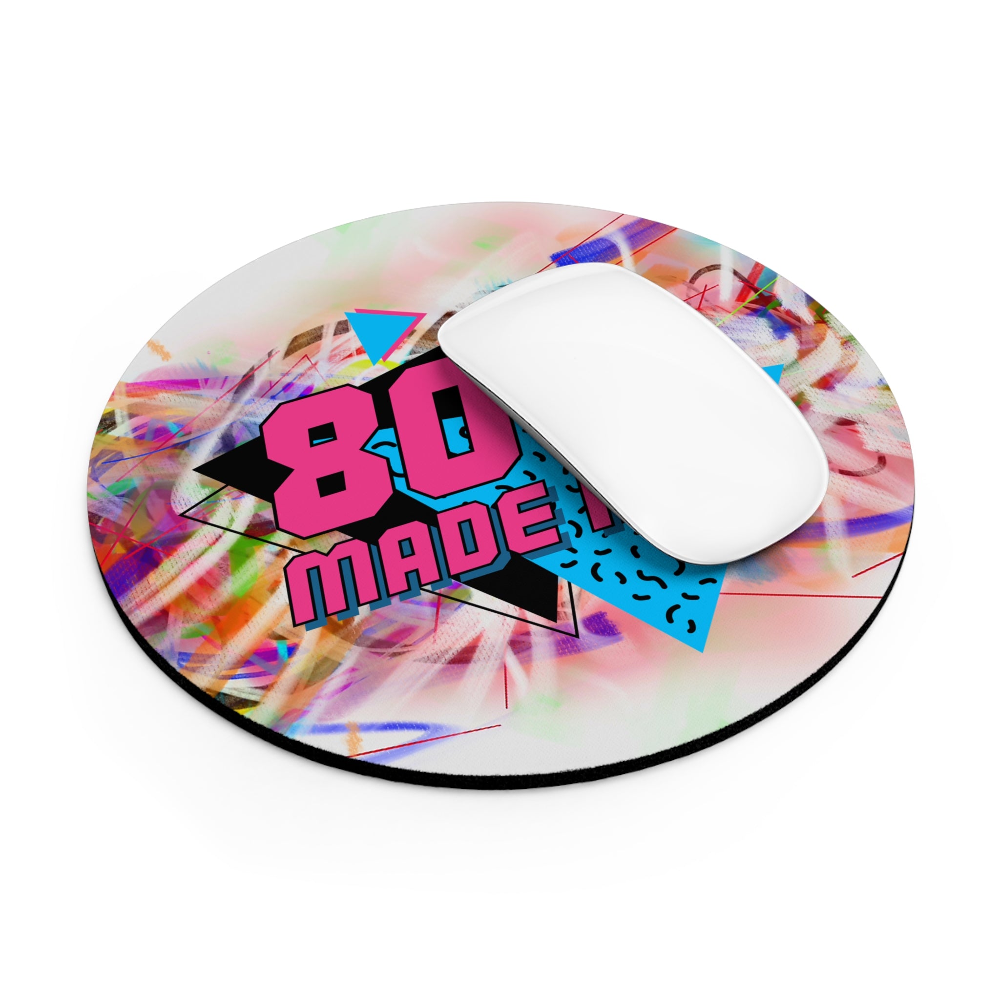 80's Made Me Retro Mouse Pad — Neon 1980s Vaporwave Desk Mat