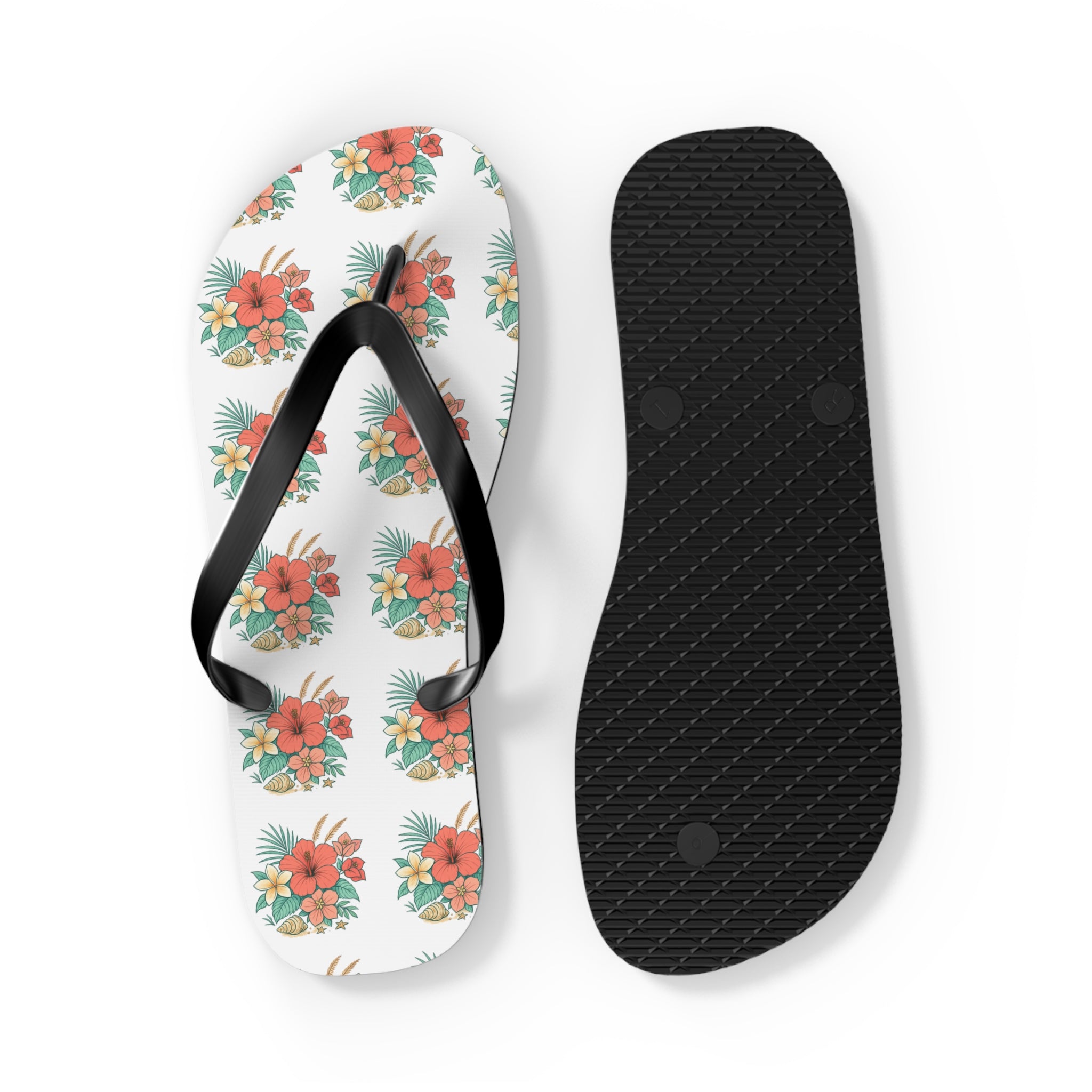 Tropical Hibiscus Flip Flops – Floral Beach Sandals