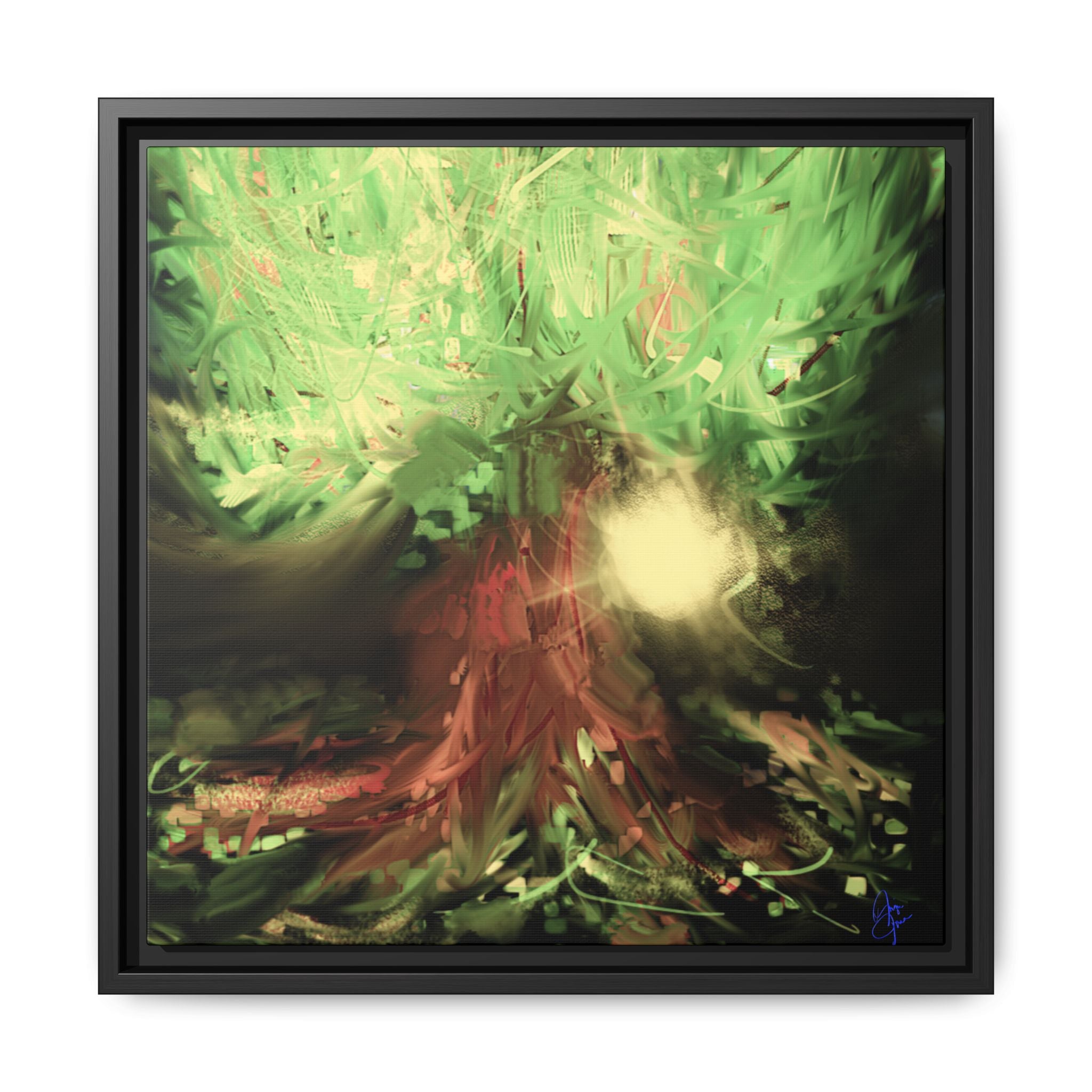 Sunset Tree Matte Canvas Framed Wall Art