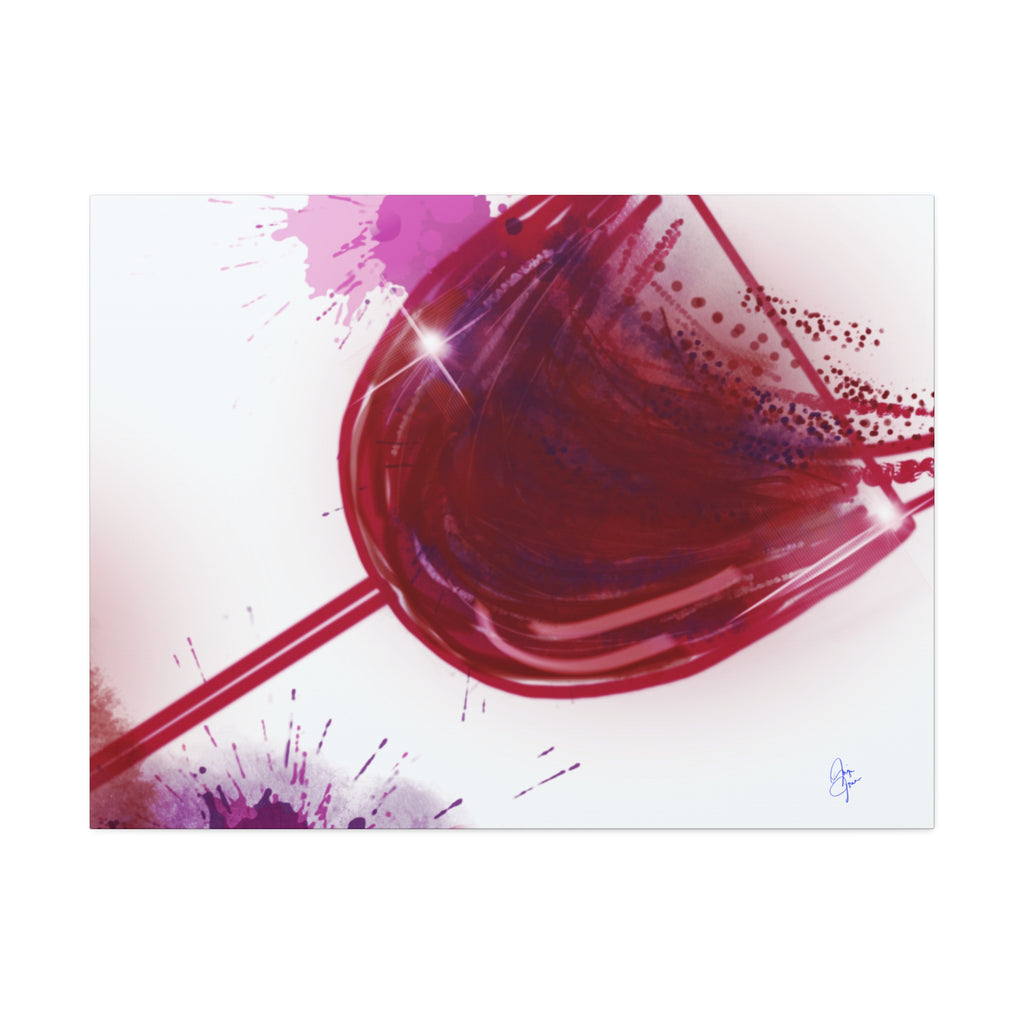 Wine Glass Art Canvas — Red Wine Splash Stretched Wall Art (1.5" Depth)
