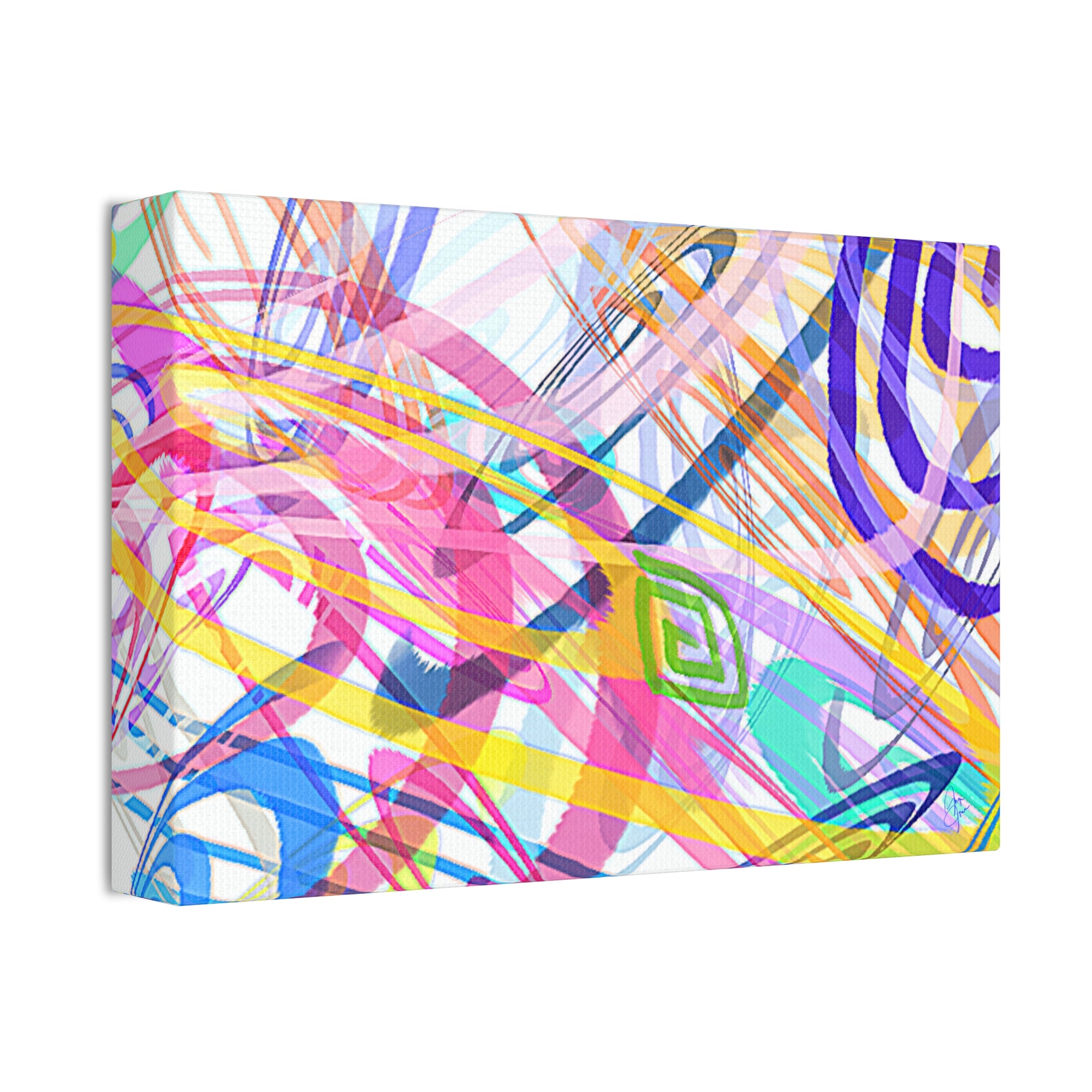 Abstract Rainbow Scribble Canvas – Colorful Modern Wall Art (1.5" Stretched)