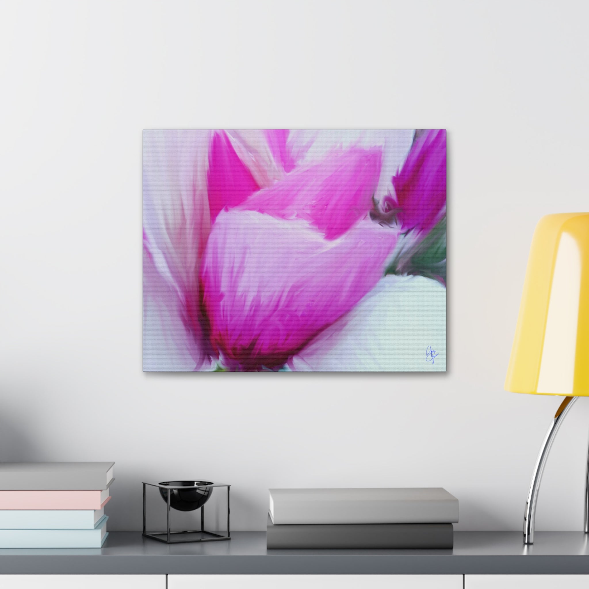 Pink Tulip Tree Abstract Canvas Wall Art — Stretched 1.5"