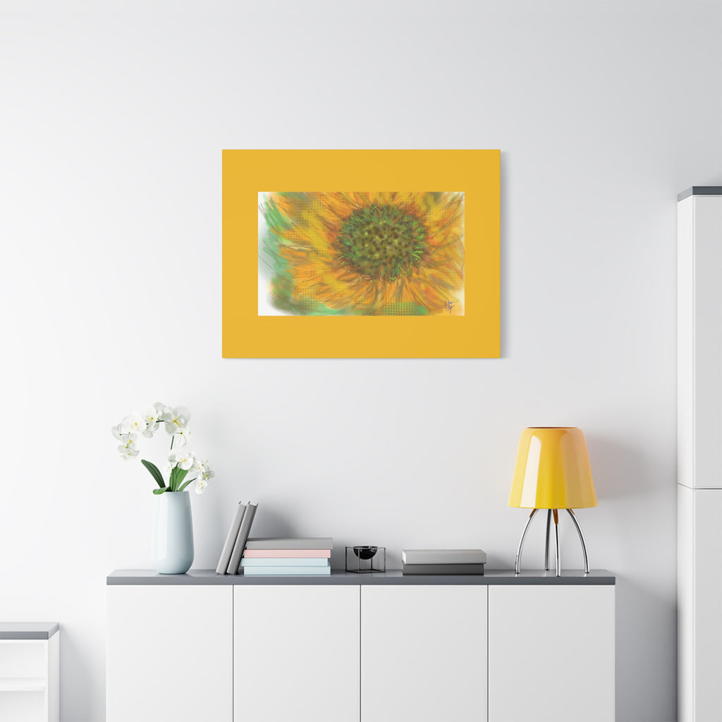Sunflower Burst Matte Canvas Wall Art — Orange Stretched Canvas Print
