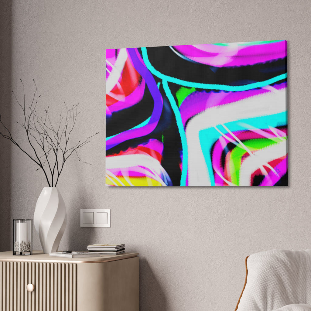 Abstract Neon Wave Canvas