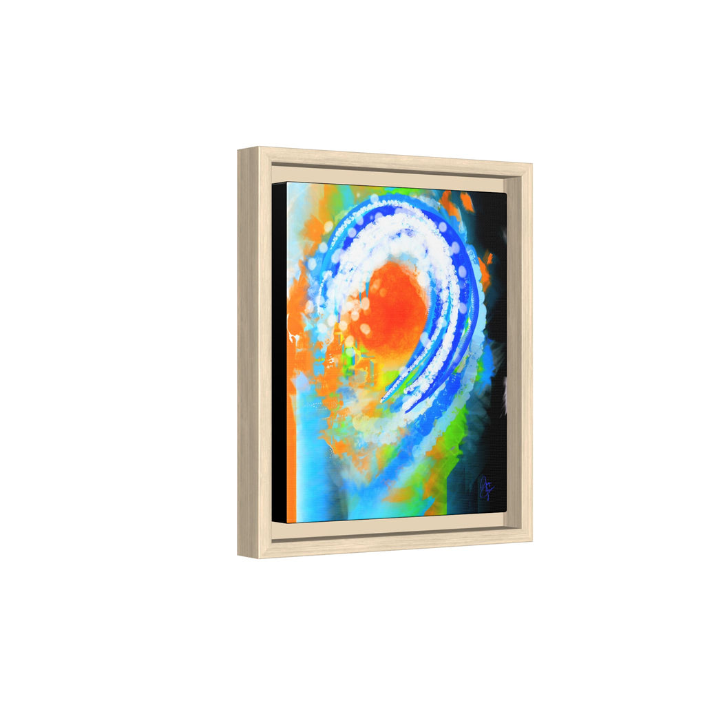 Abstract Ocean Wave Matte Canvas Print — Framed Multi‑Color Wall Art
