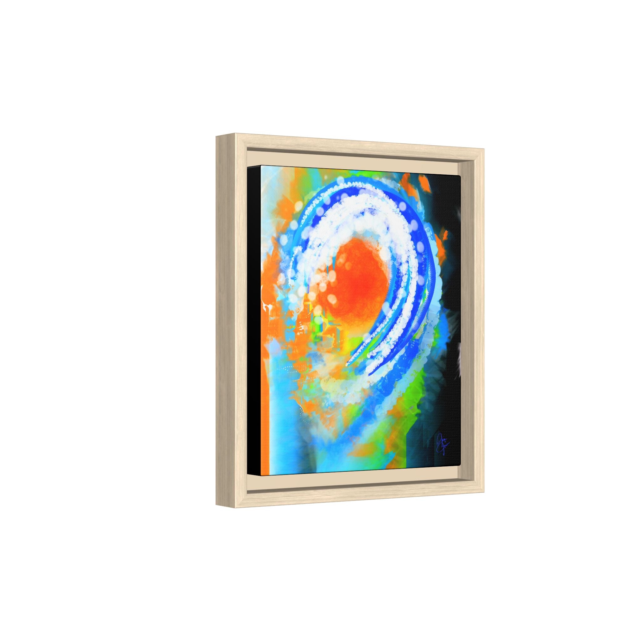Abstract Ocean Wave Matte Canvas Print — Framed Multi‑Color Wall Art