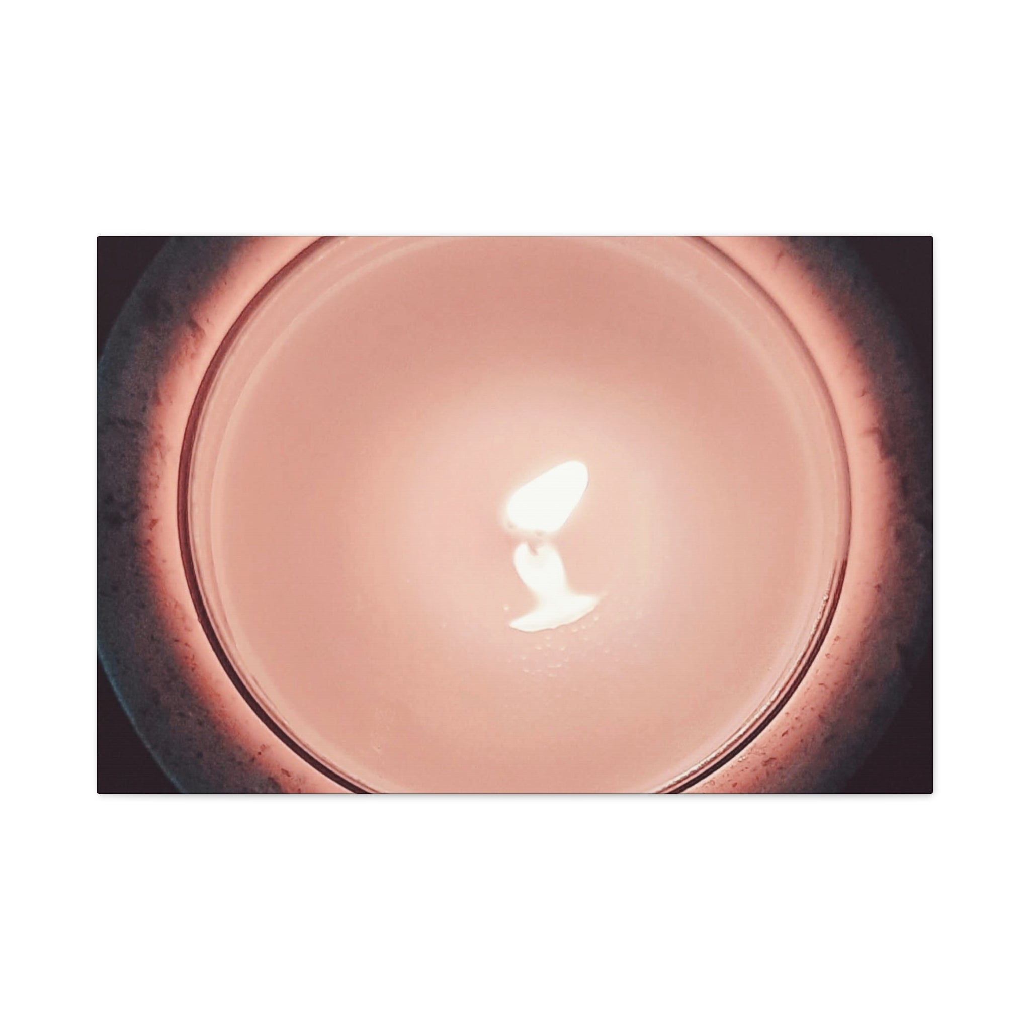 Candle Flame Matte Canvas Wall Art — Warm Glow Minimalist Home Decor