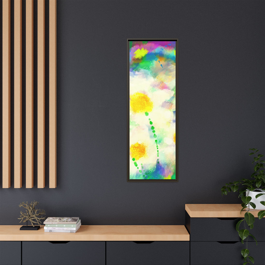 Framed Matte Canvas - Watercolor Yellow Floral Abstract Wall Art
