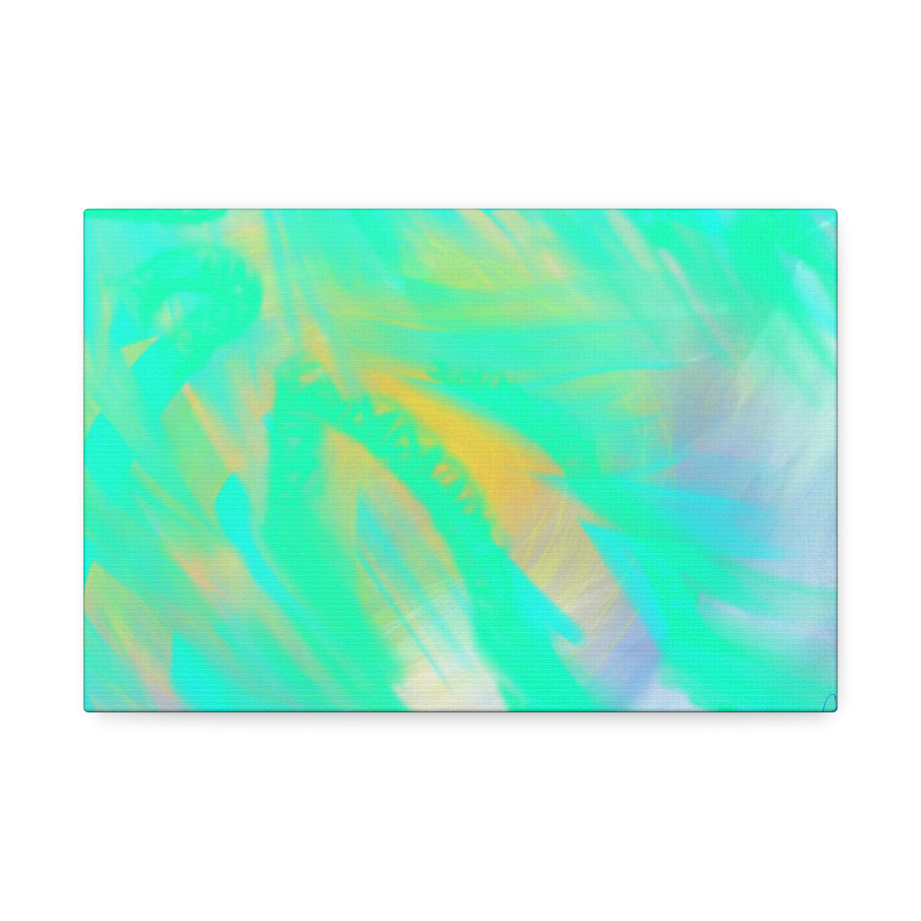 Turquoise Abstract Canvas Print – Ocean Breeze Stretched Wall Art