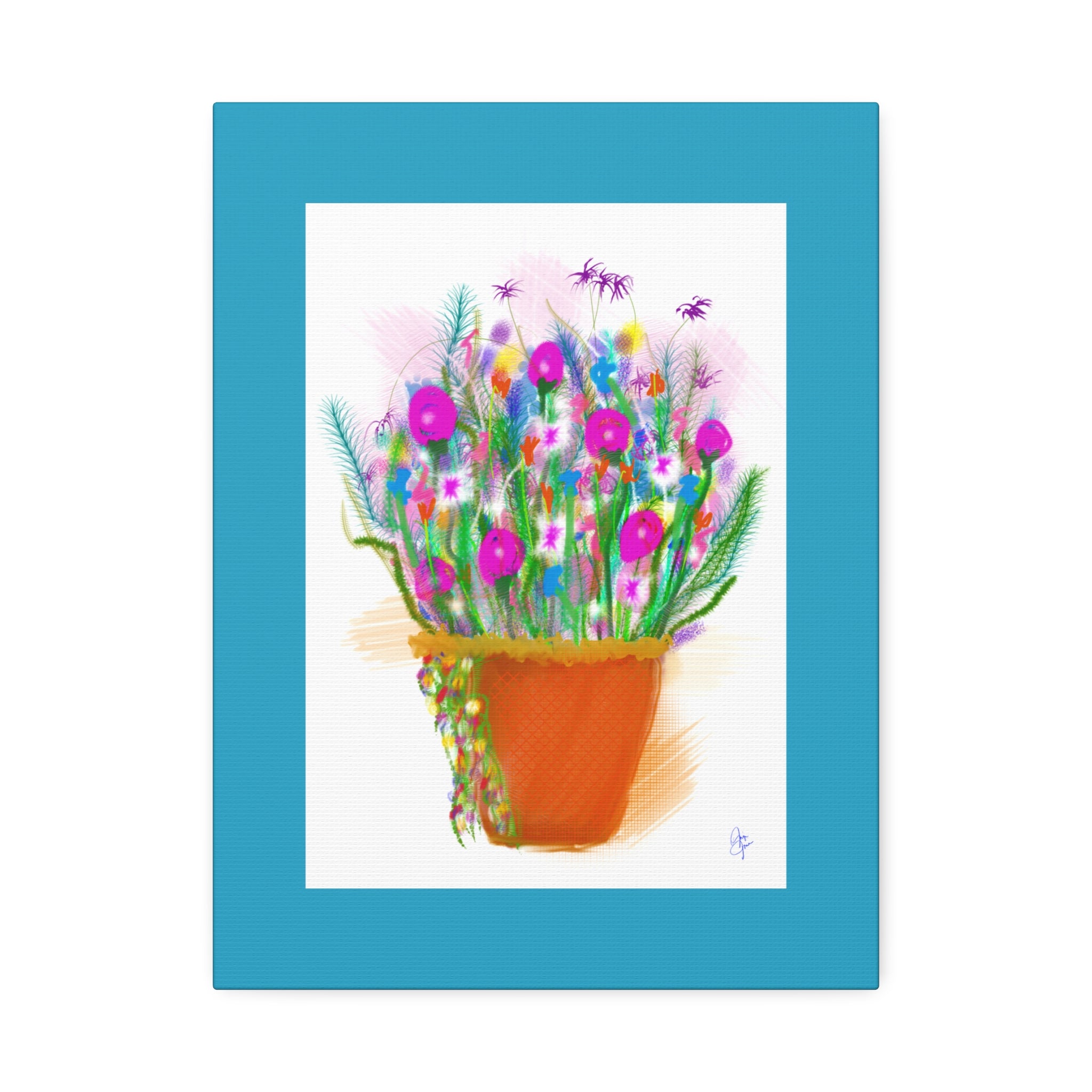 Flowers Brighten Your Day.  Stretched Canvas Wall Art — 1.5" Depth