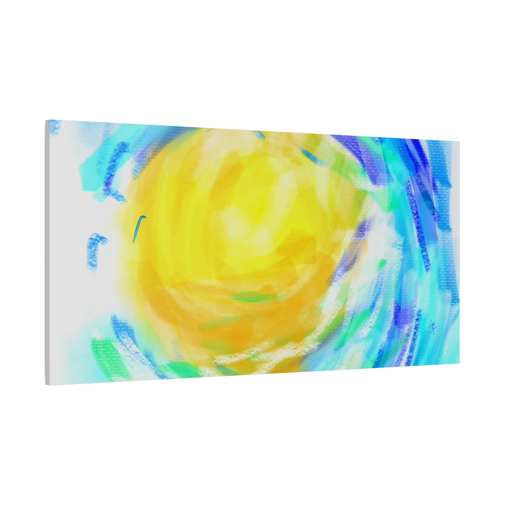 Abstract Sunburst Canvas Art — Vibrant Swirl Matte Stretched Canvas