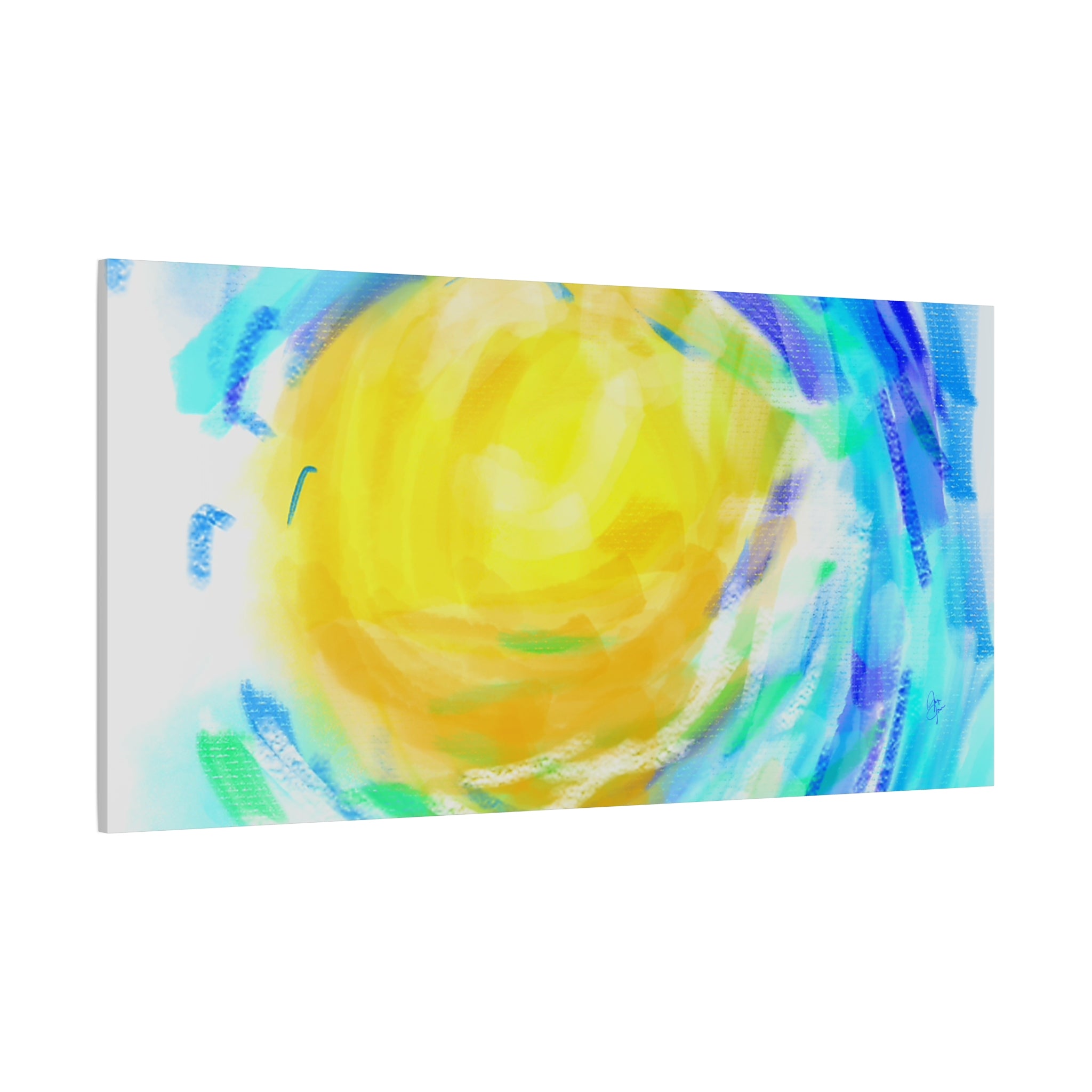 Abstract Sunburst Canvas Art — Vibrant Swirl Matte Stretched Canvas