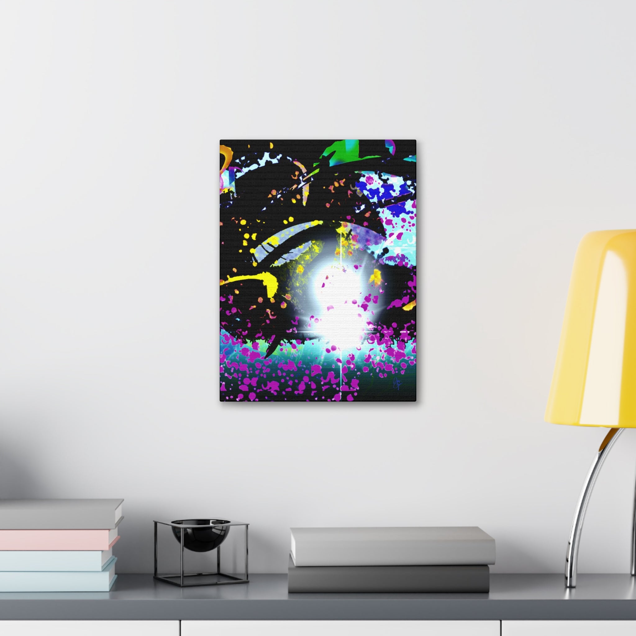 Abstract Neon Splash Canvas Print — Vibrant Galaxy-Inspired Wall Art (Stretched 1.5")