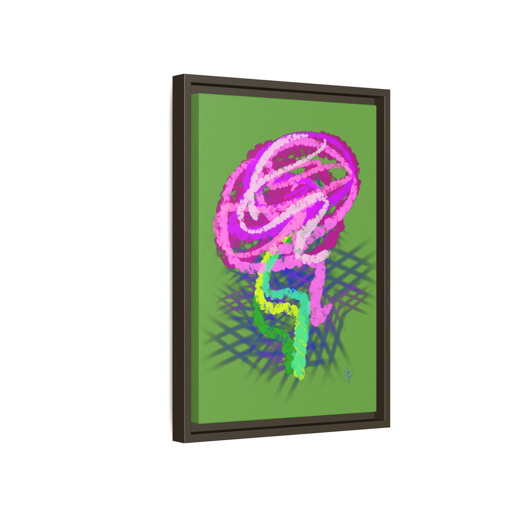 Framed Matte Canvas - Neon Rose Abstract Wall Art