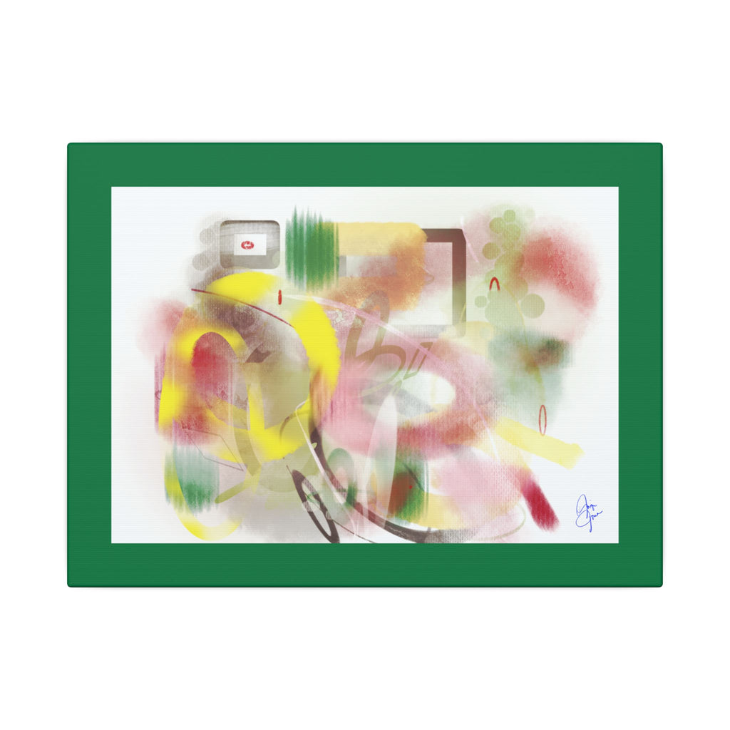 Abstract Color Burst Matte Canvas Wall Art — Green-Edged Stretched Print