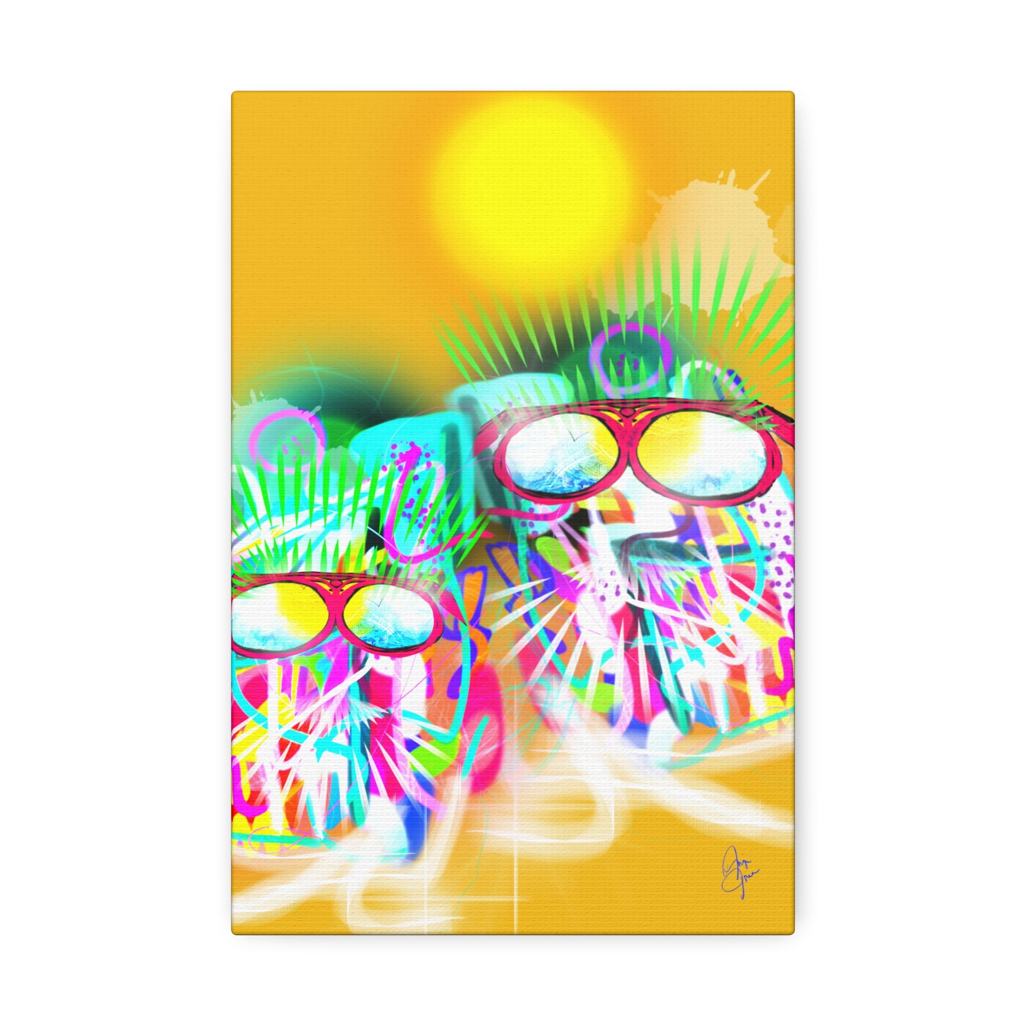 Neon Graffiti Beach Bumbs Canvas