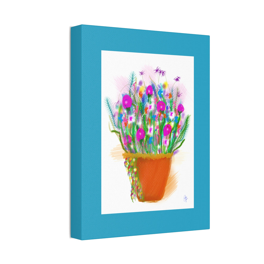 Flowers Brighten Your Day.  Stretched Canvas Wall Art — 1.5" Depth