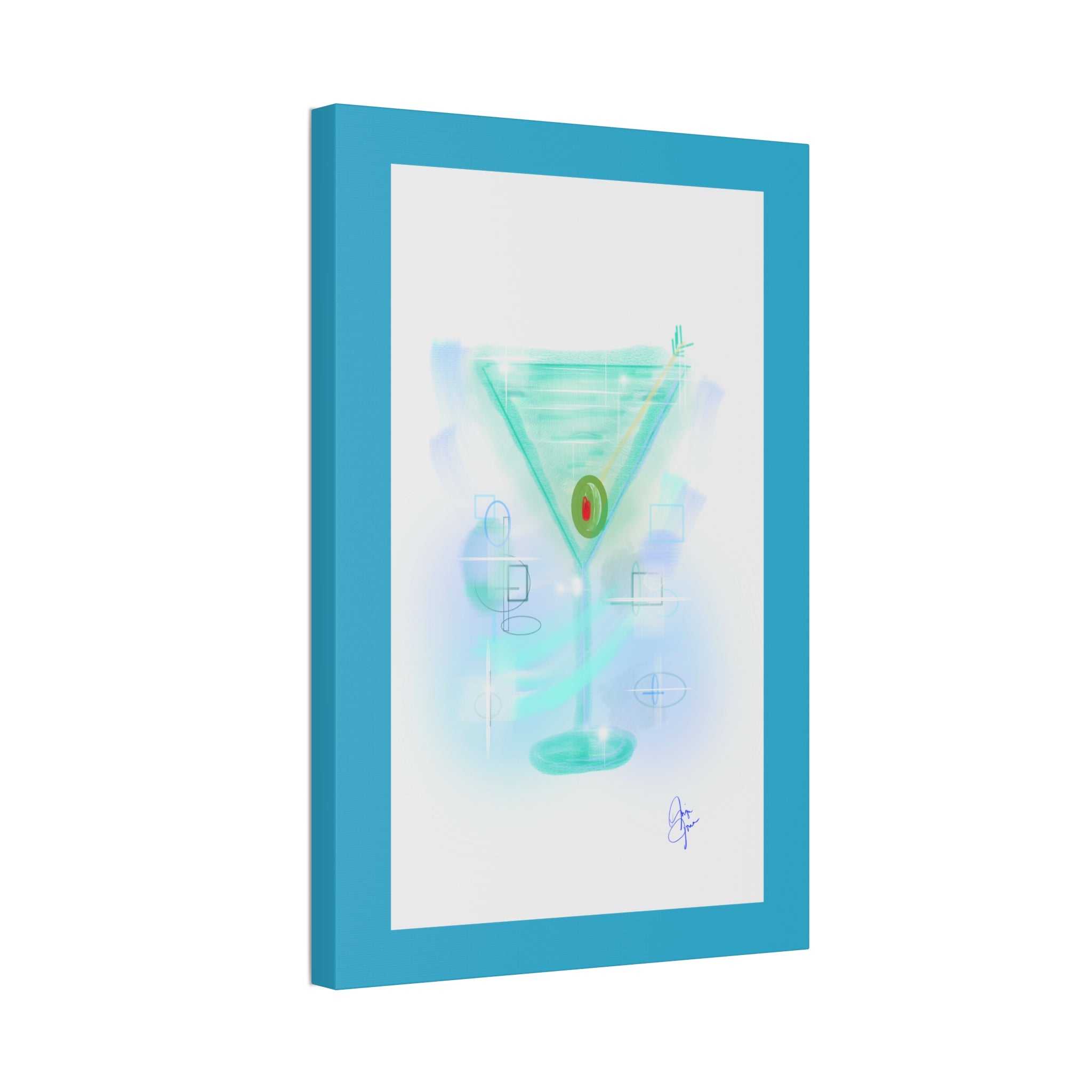 Martini Olive Canvas Print — Retro Cocktail Wall Art