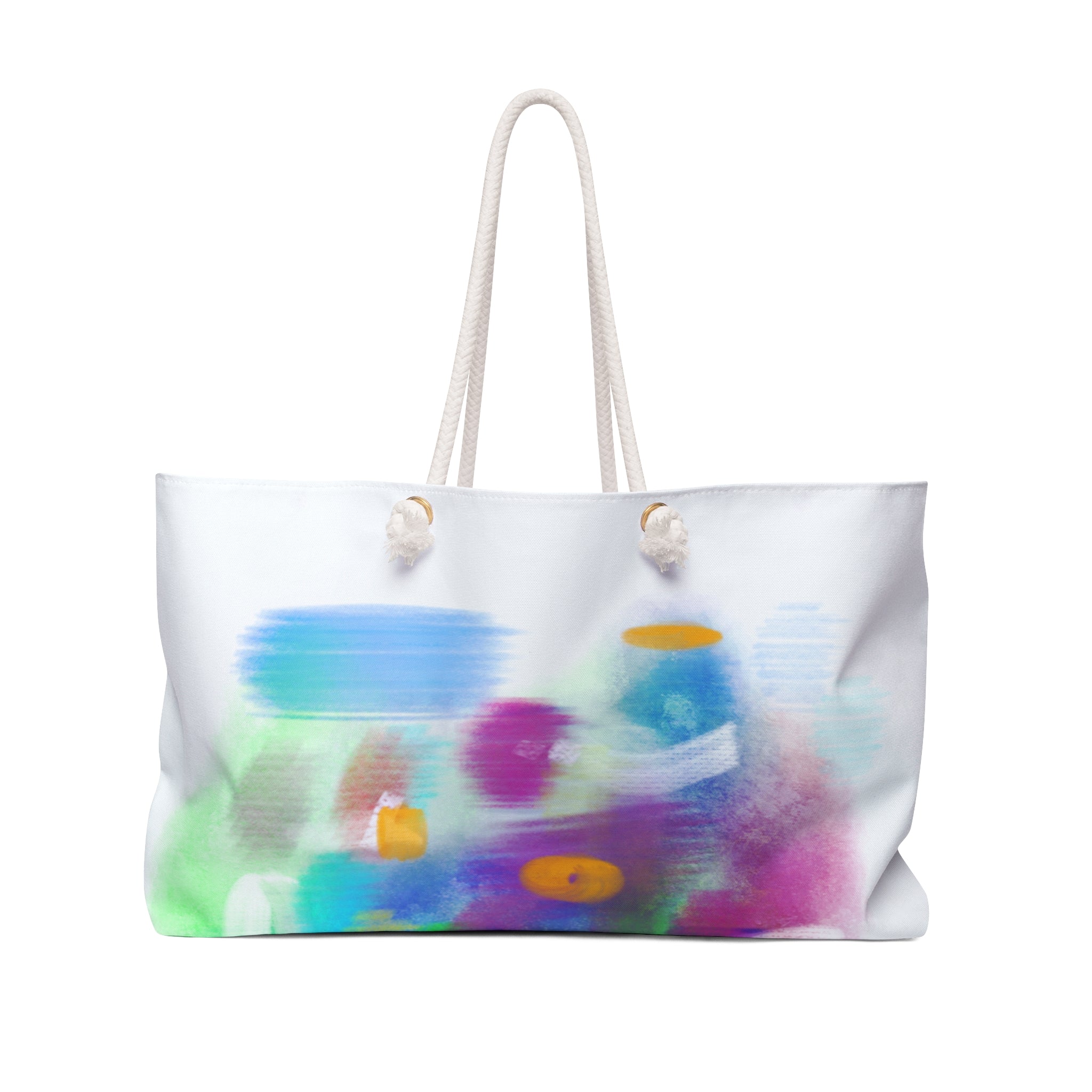 Abstract Watercolor Weekender Bag — Colorful Brushstroke Travel Tote