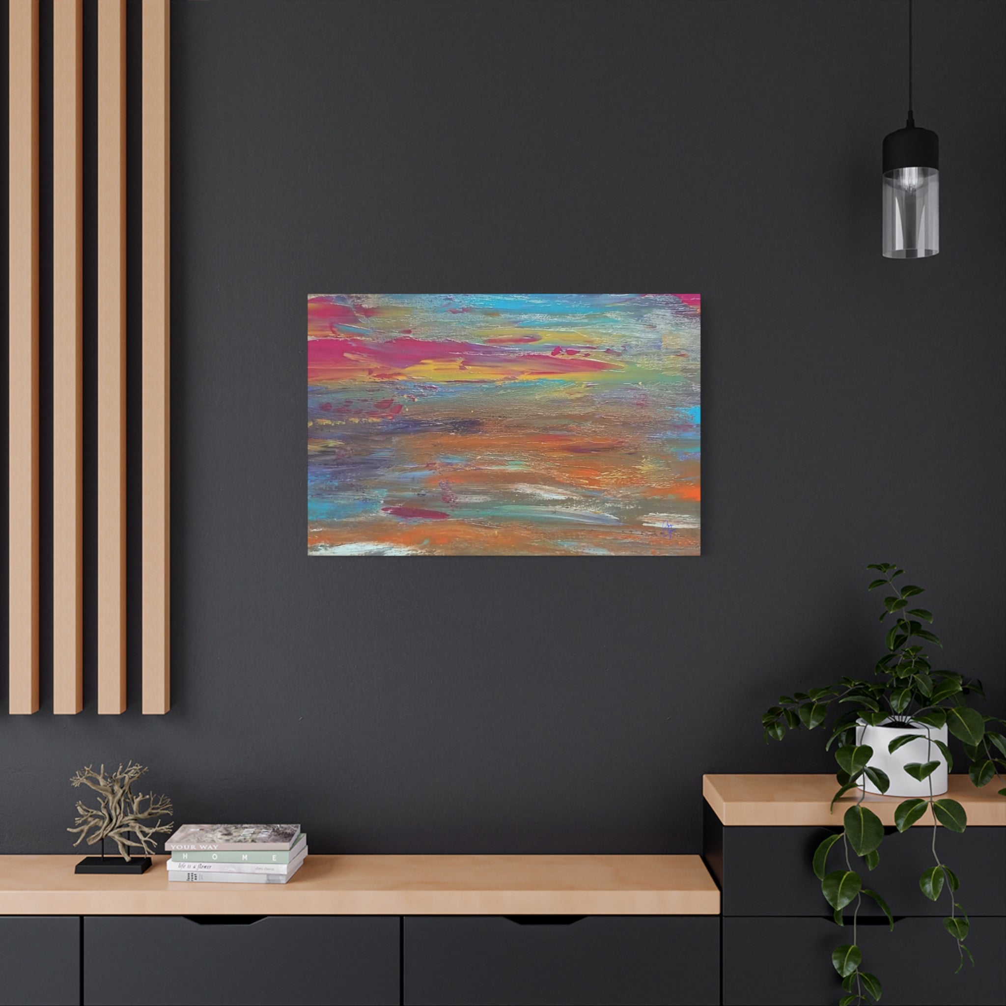Abstract Colorful Sunset Matte Canvas Wall Art — Stretched 1.25"