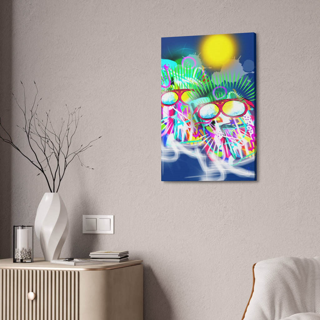 Neon Graffiti Beach Bumbs Canvas