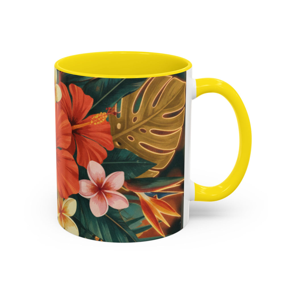 Hibiscus Tropical Coffee Mug — Floral Island Accent Mug (11/15 oz)