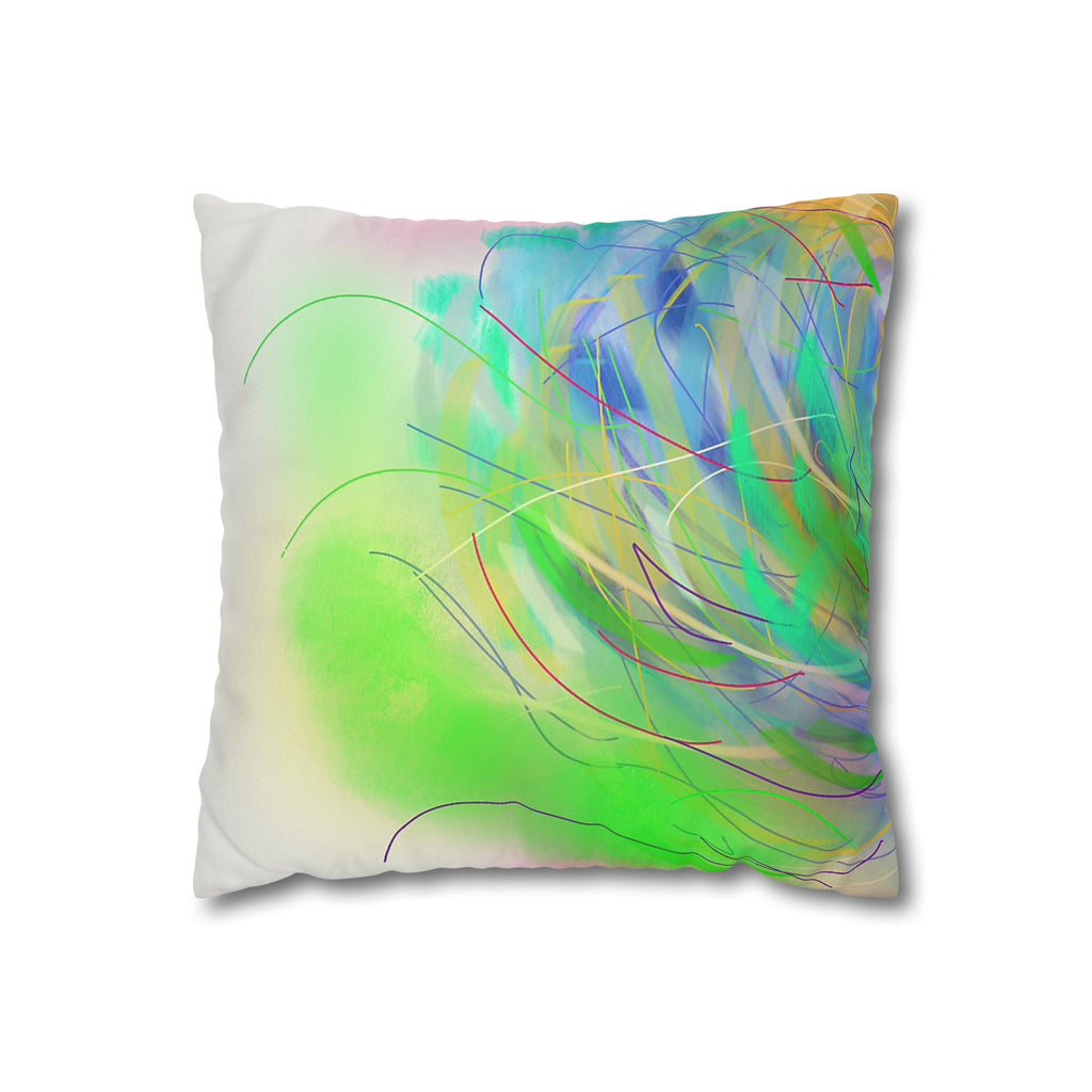 Abstract Pastel Feather Faux Suede Pillowcase