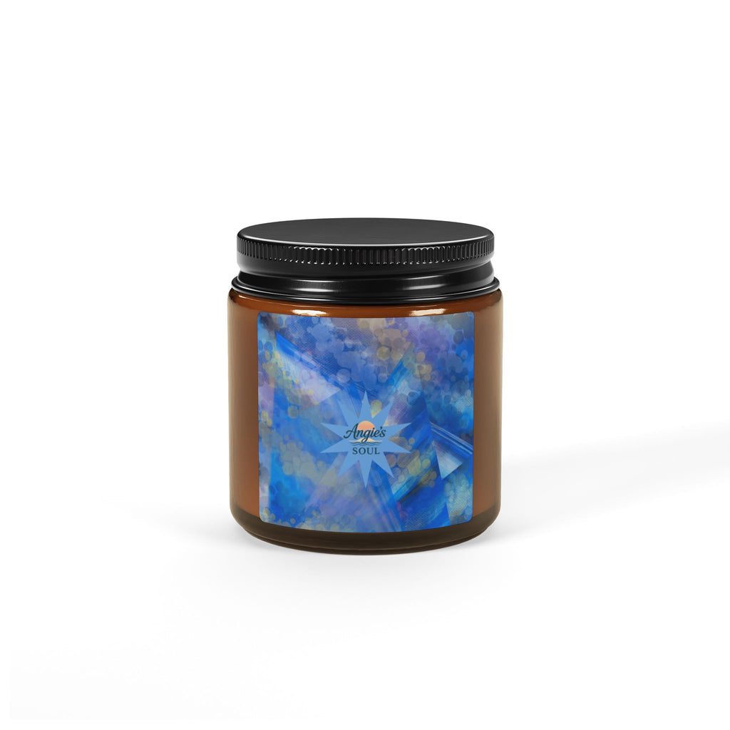 Amber Jar Soy Candle — Calming Blue Ocean Scented Candle (Multi-Size)