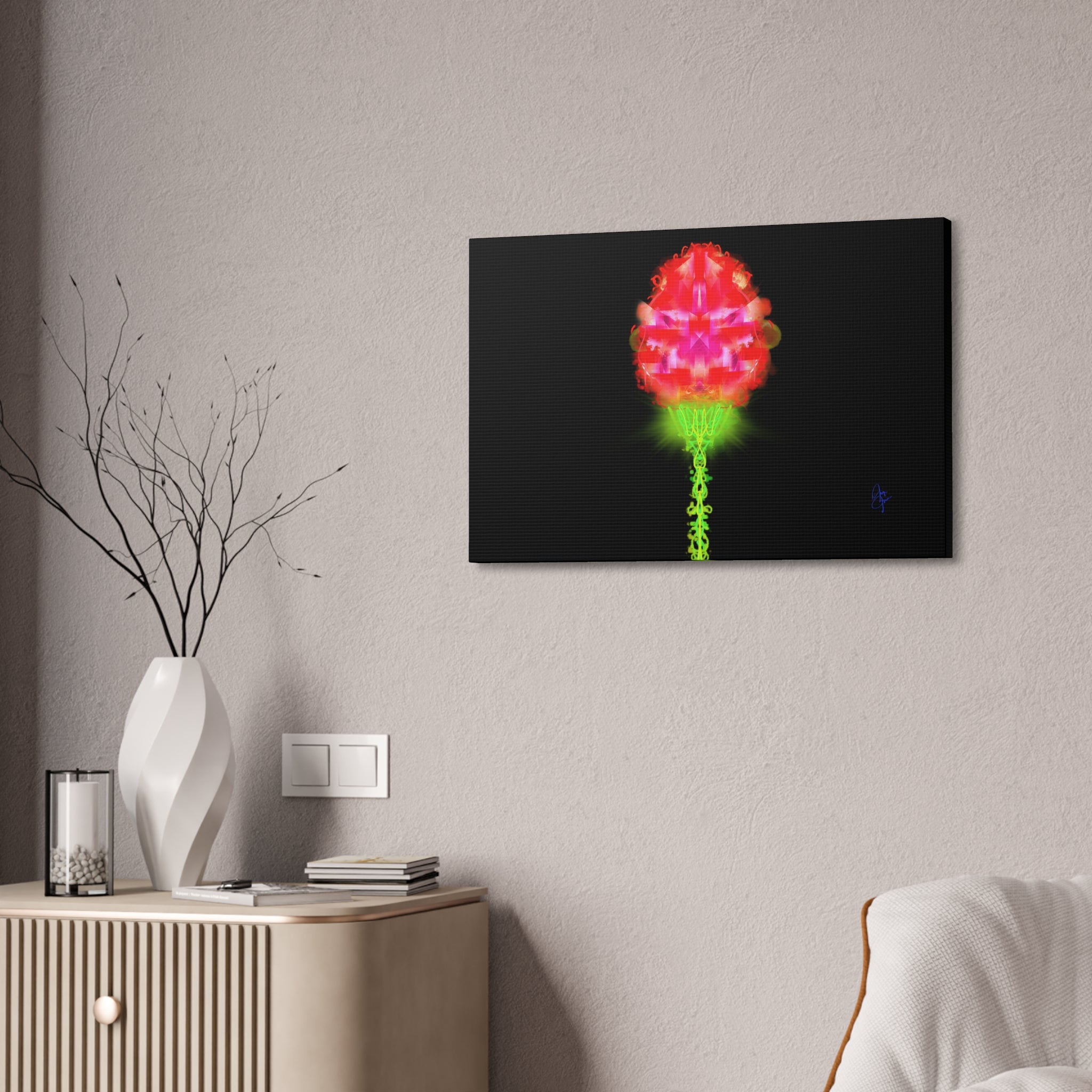 Single Rose Canvas Stretched 1.5" — Rose Wall Art