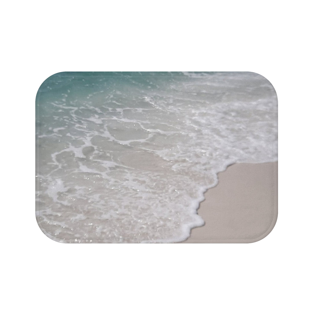 Beach Shore Bath Mat – Ocean Wave Coastal Bathroom Rug
