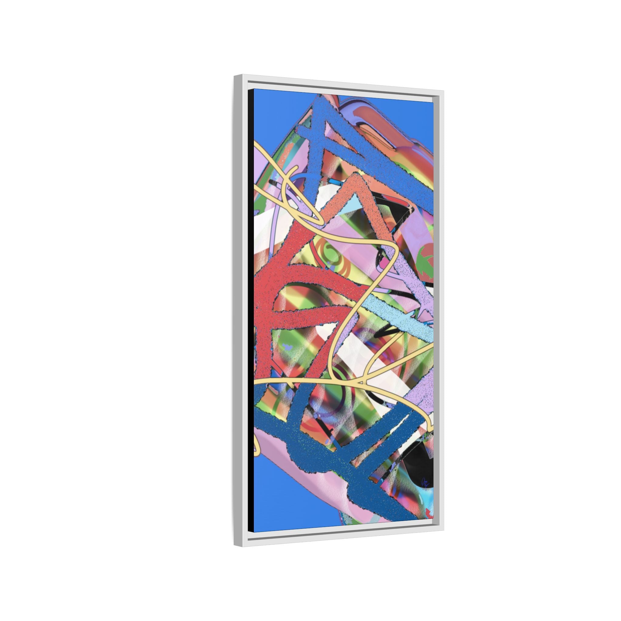 Abstract Multi‑Color Framed Canvas Art – Vibrant Modern Wall Decor