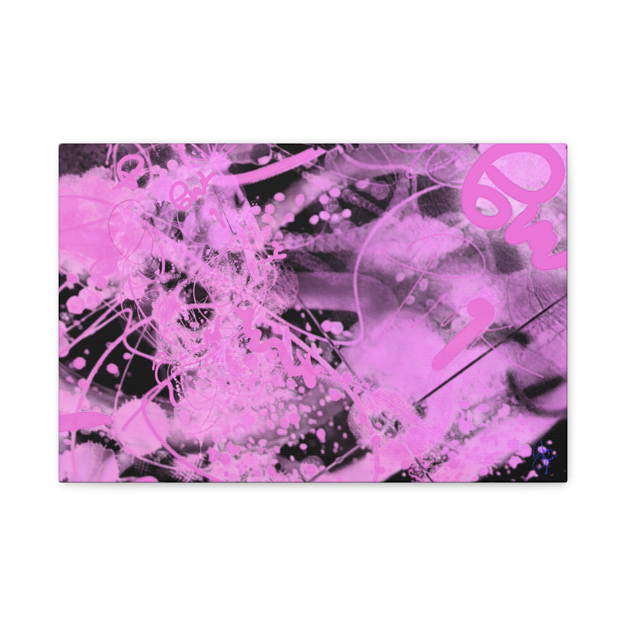 Pink Abstract Graffiti Matte Canvas