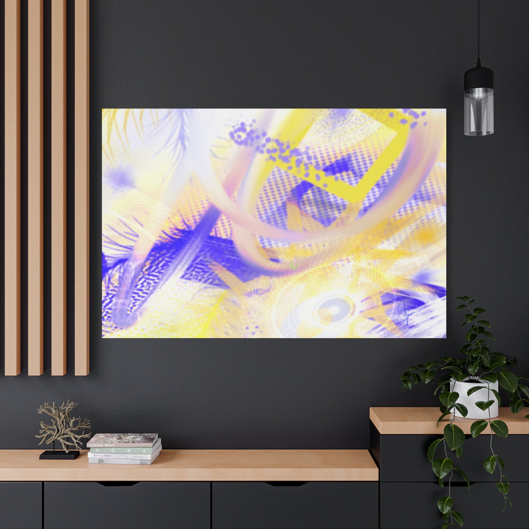 Abstract Feathered Glow Canvas Print — Matte Stretched Wall Art