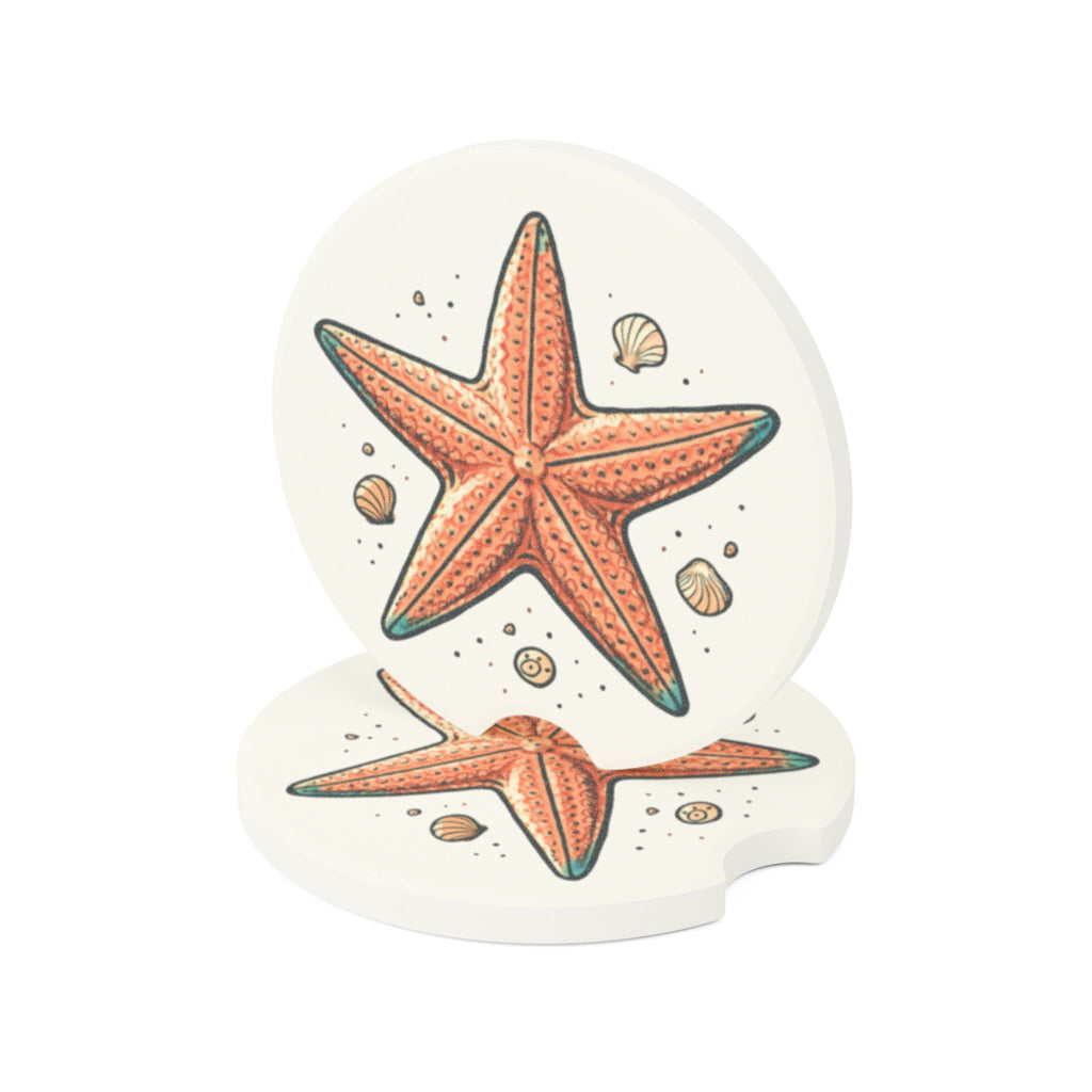 Starfish Soapstone Car Coaster - Coastal-Themed Drink Holder