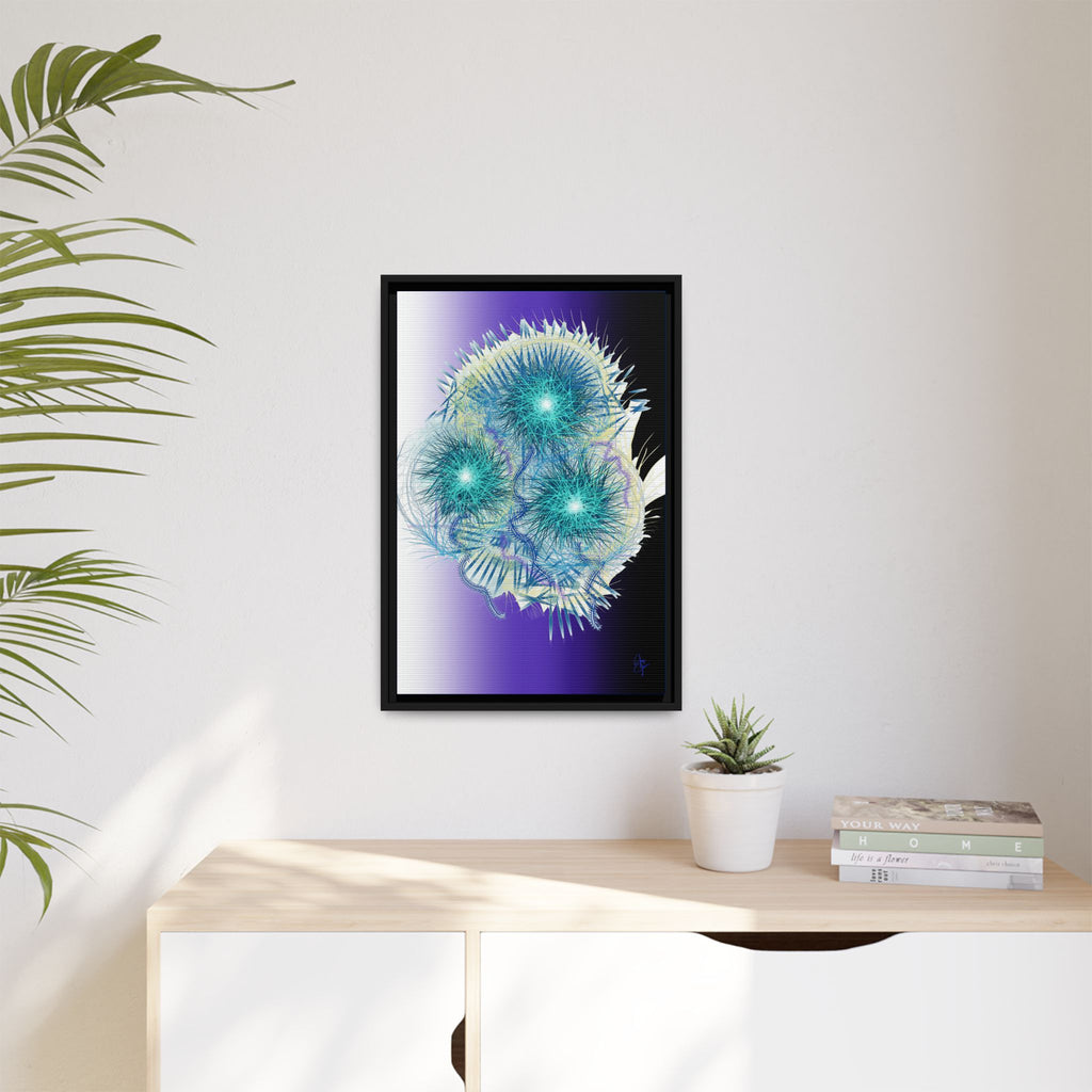 Dandelion Abstract Print Matte Canvas Framed Wall Art