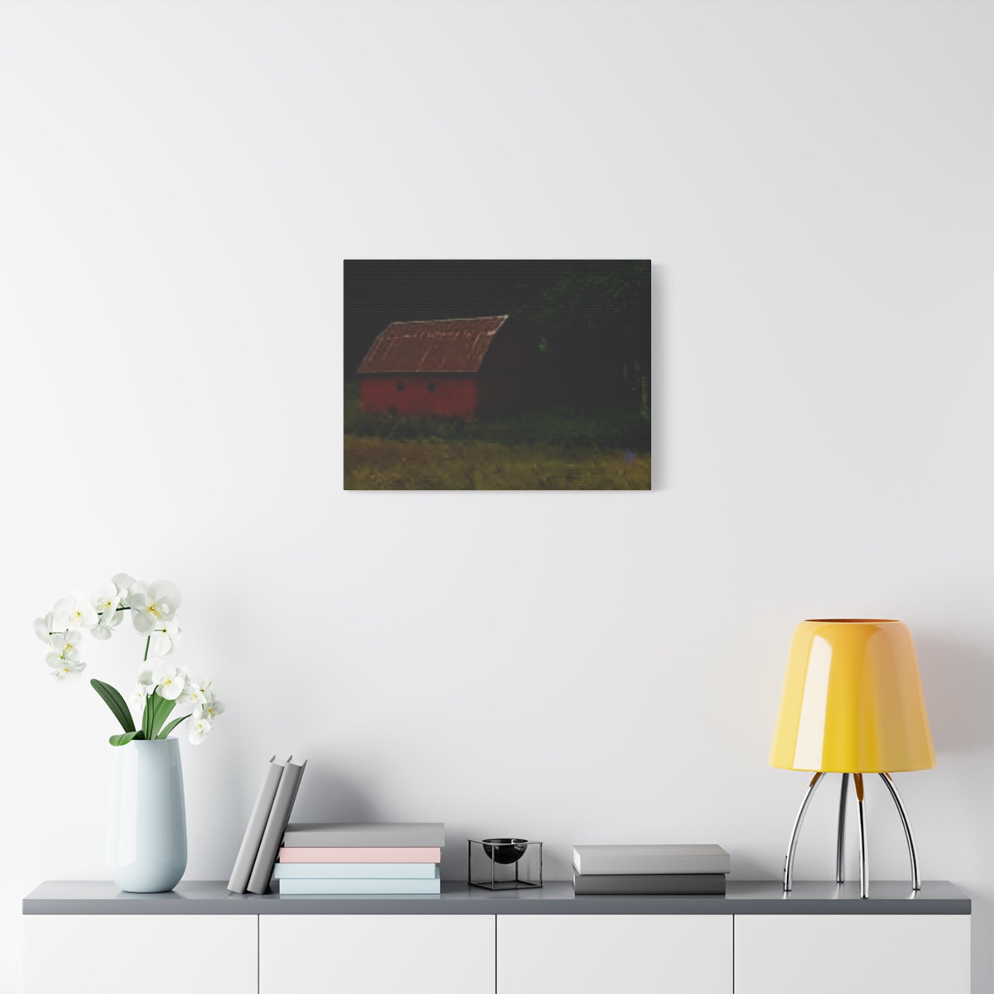 North Carolina  Rustic Red Barn Matte Canvas Wall Art (Stretched 1.25")