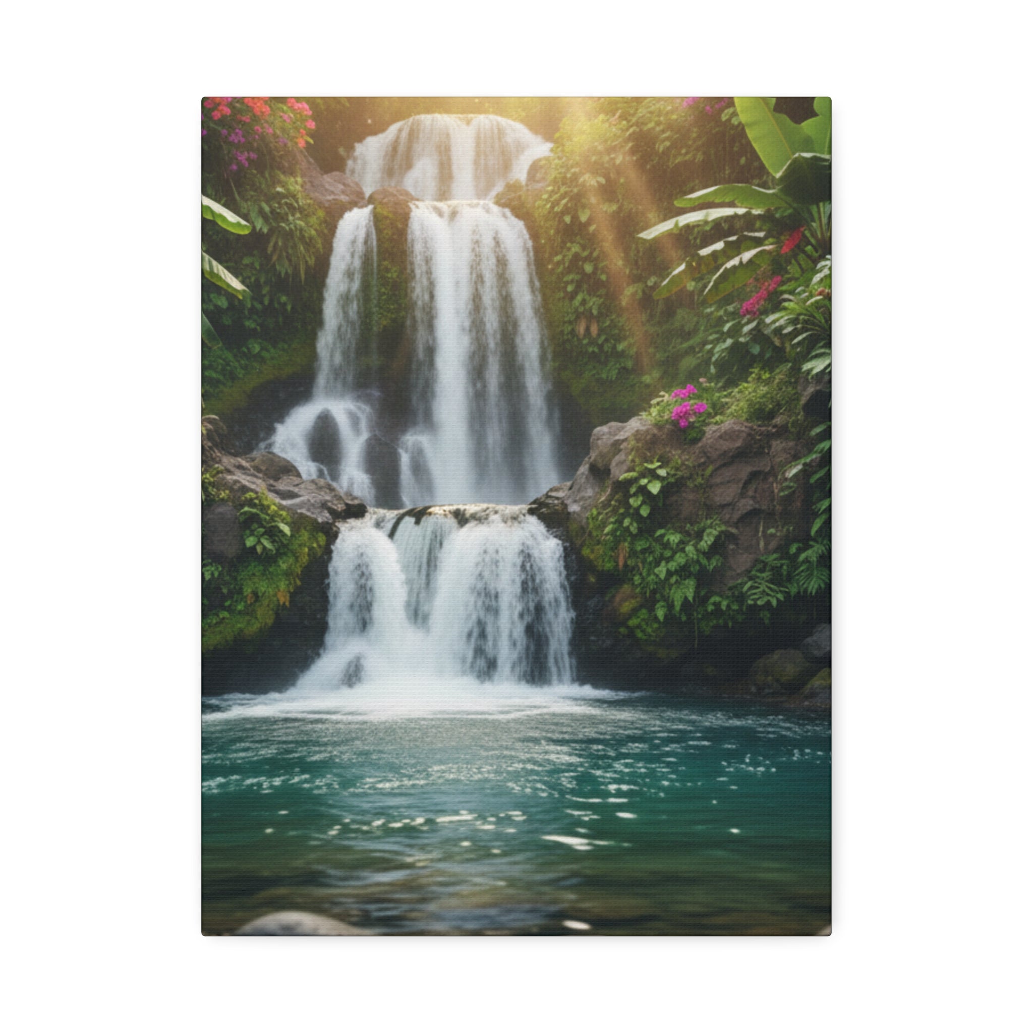 Waterfall Canvas Wall Art – Stretched 1.5" Nature Print