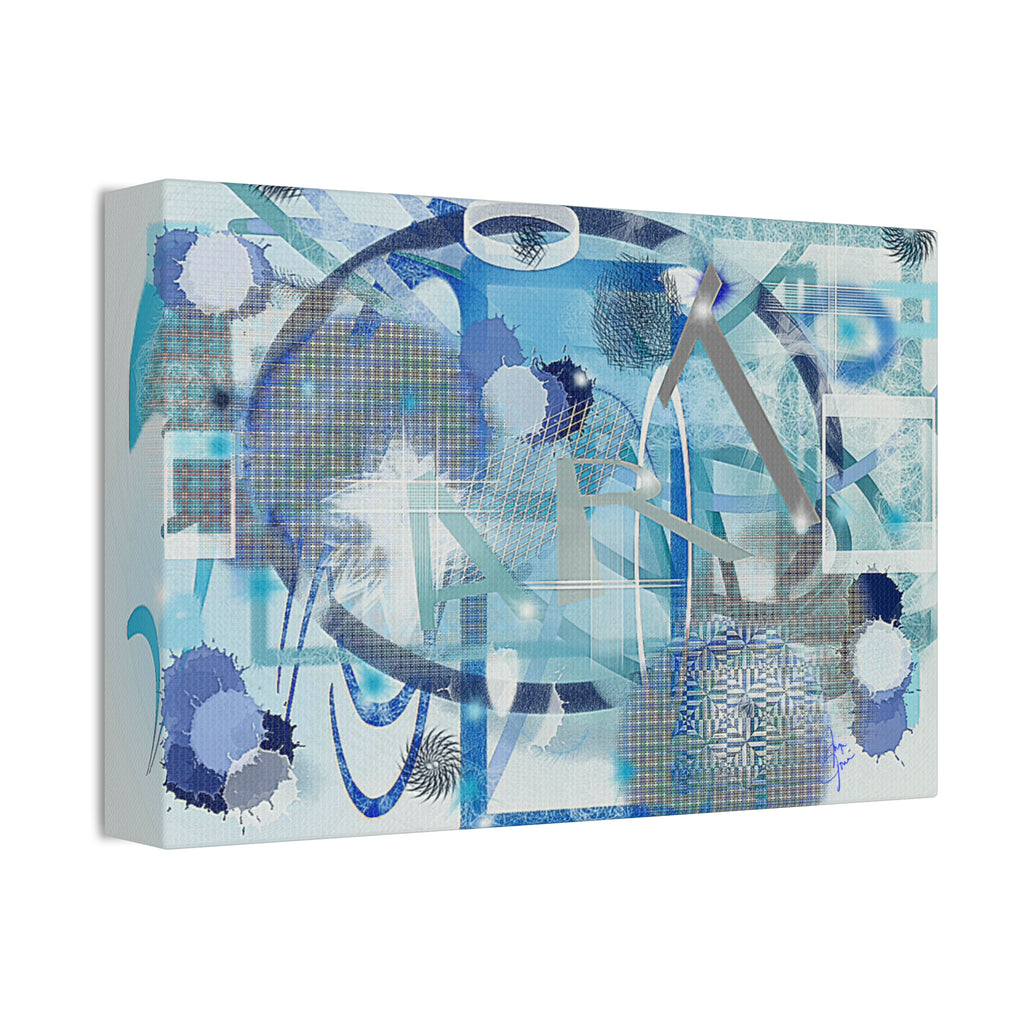 Abstract Blue Ocean Canvas Print – Modern Geometric Wall Art (Stretched 1.5")
