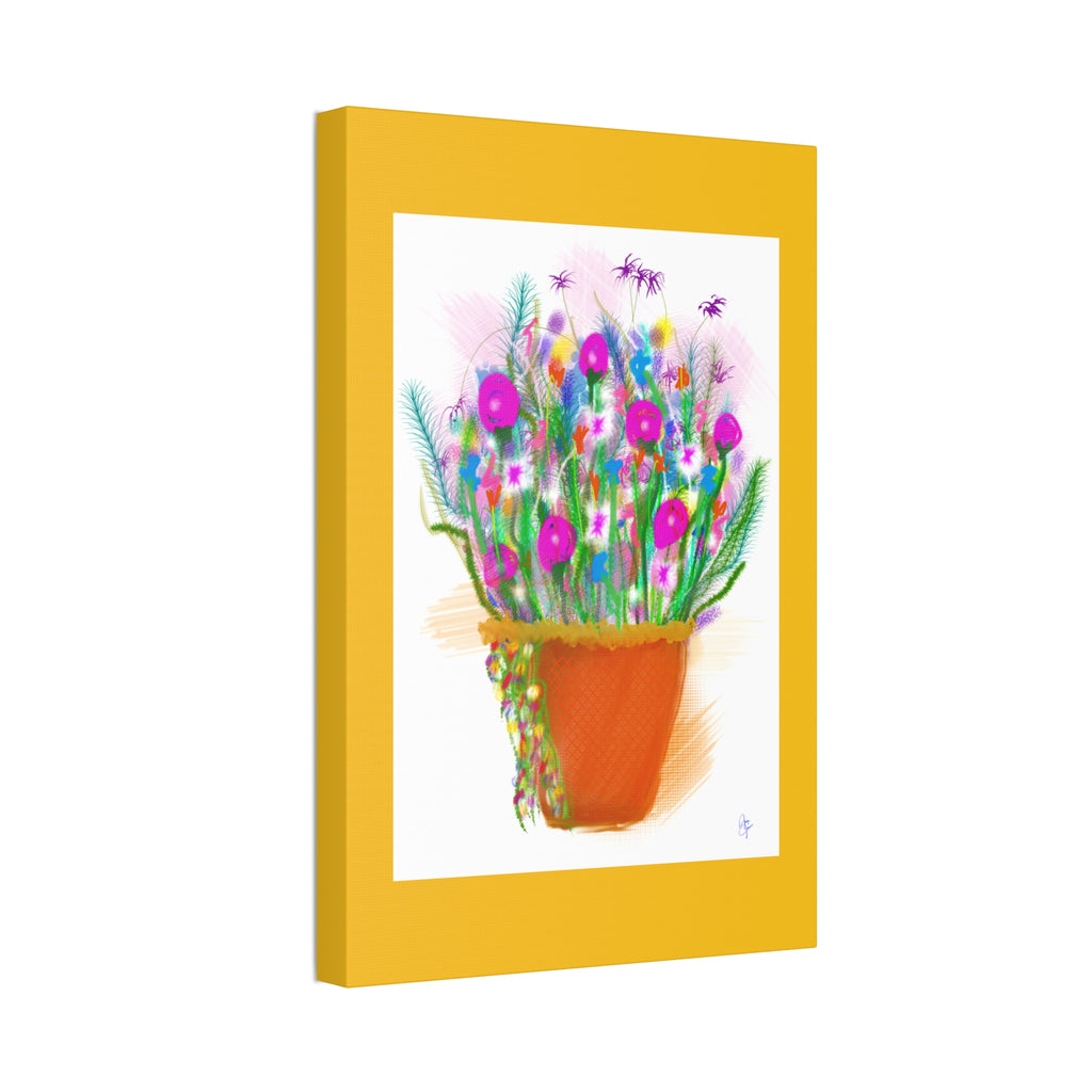 Flowers Brighten Your Day.  Stretched Canvas Wall Art — 1.5" Depth