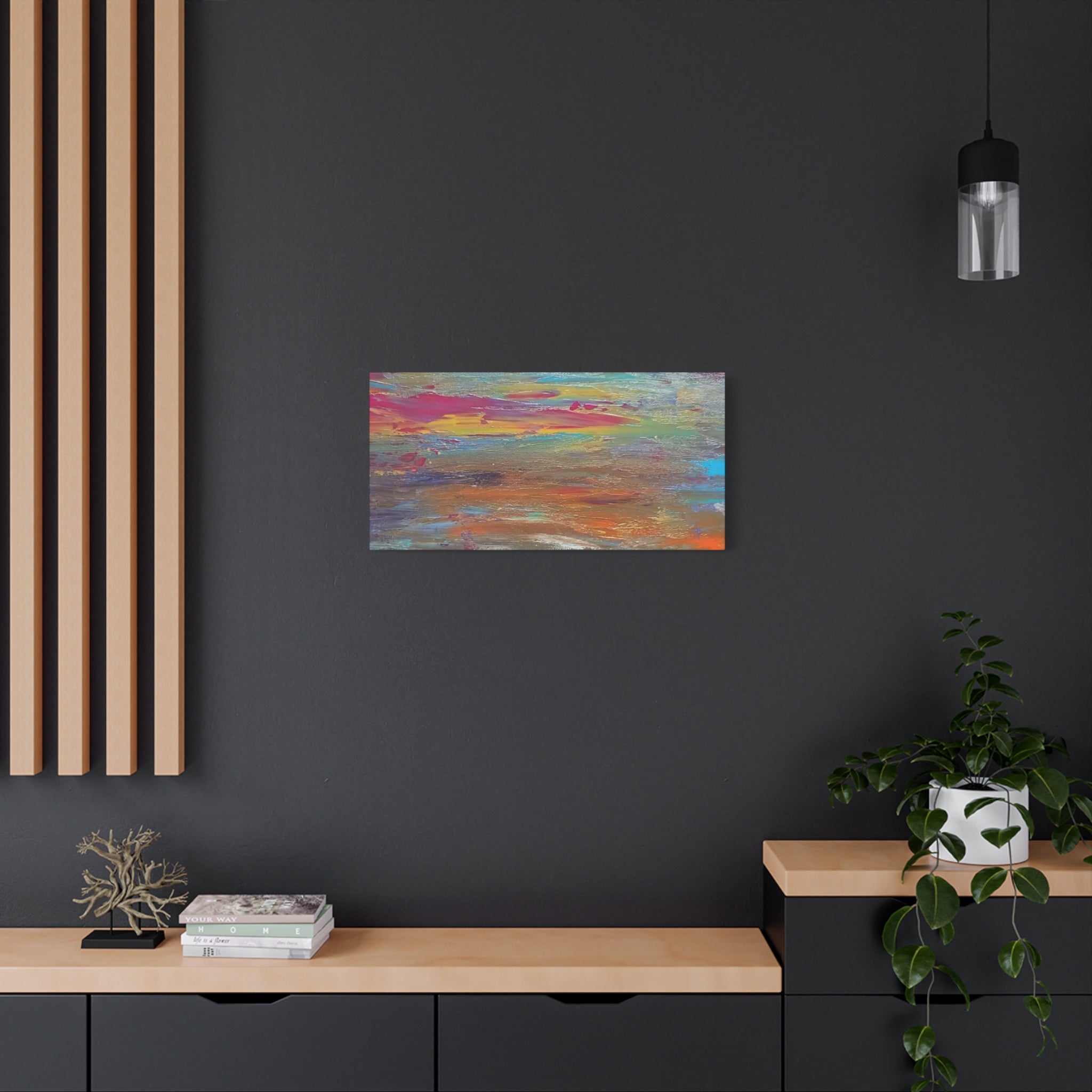Abstract Colorful Sunset Matte Canvas Wall Art — Stretched 1.25"