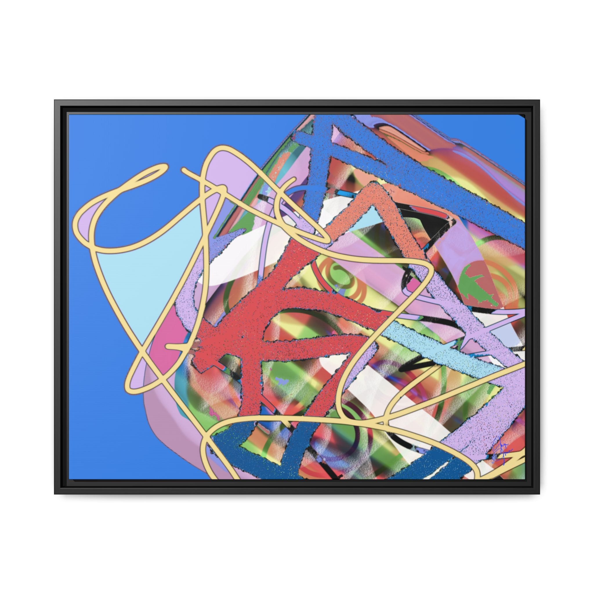 Abstract Multi‑Color Framed Canvas Art – Vibrant Modern Wall Decor